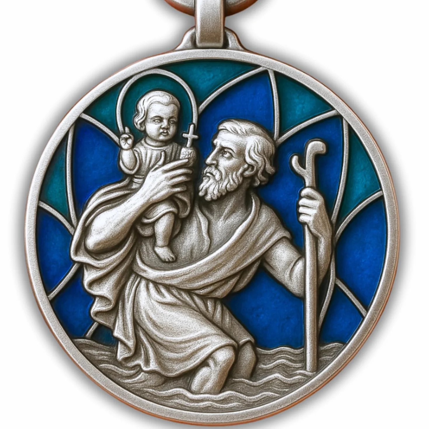 Święty Krzysztof Brelok do samochodu – Brelok z świętym Krzysztofem dla kierowców – Patron kierowców – Święty Krzysztof dla samochodu, Święty Ch, jeden rozmiar