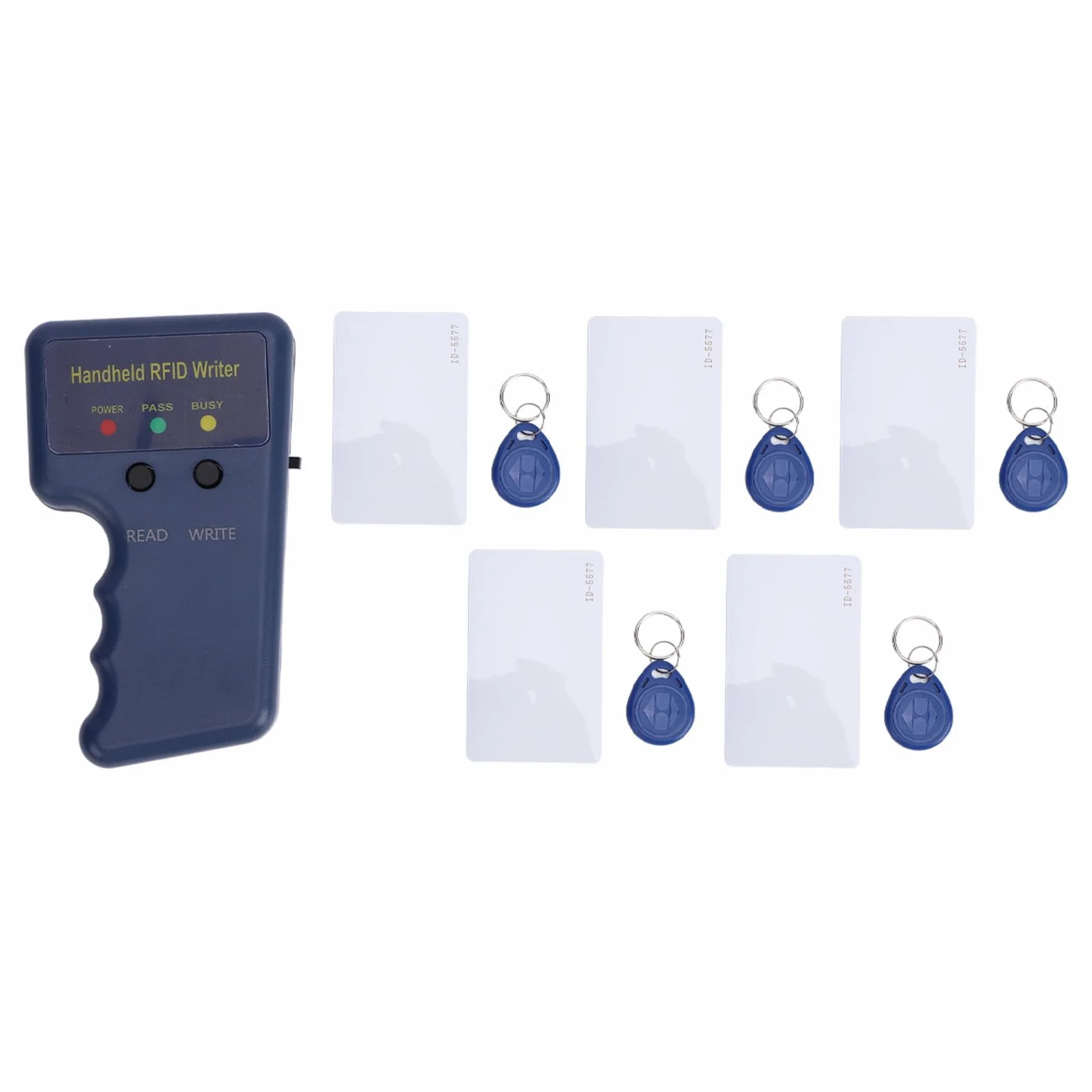Czytnik RFID, Ręczna Kopiarka Brelok 125 KHz, Powielacz Kart Zbliżeniowych RFID Cloner z 5 szt. Breloczka T5577 i 5 szt. Kart T5577