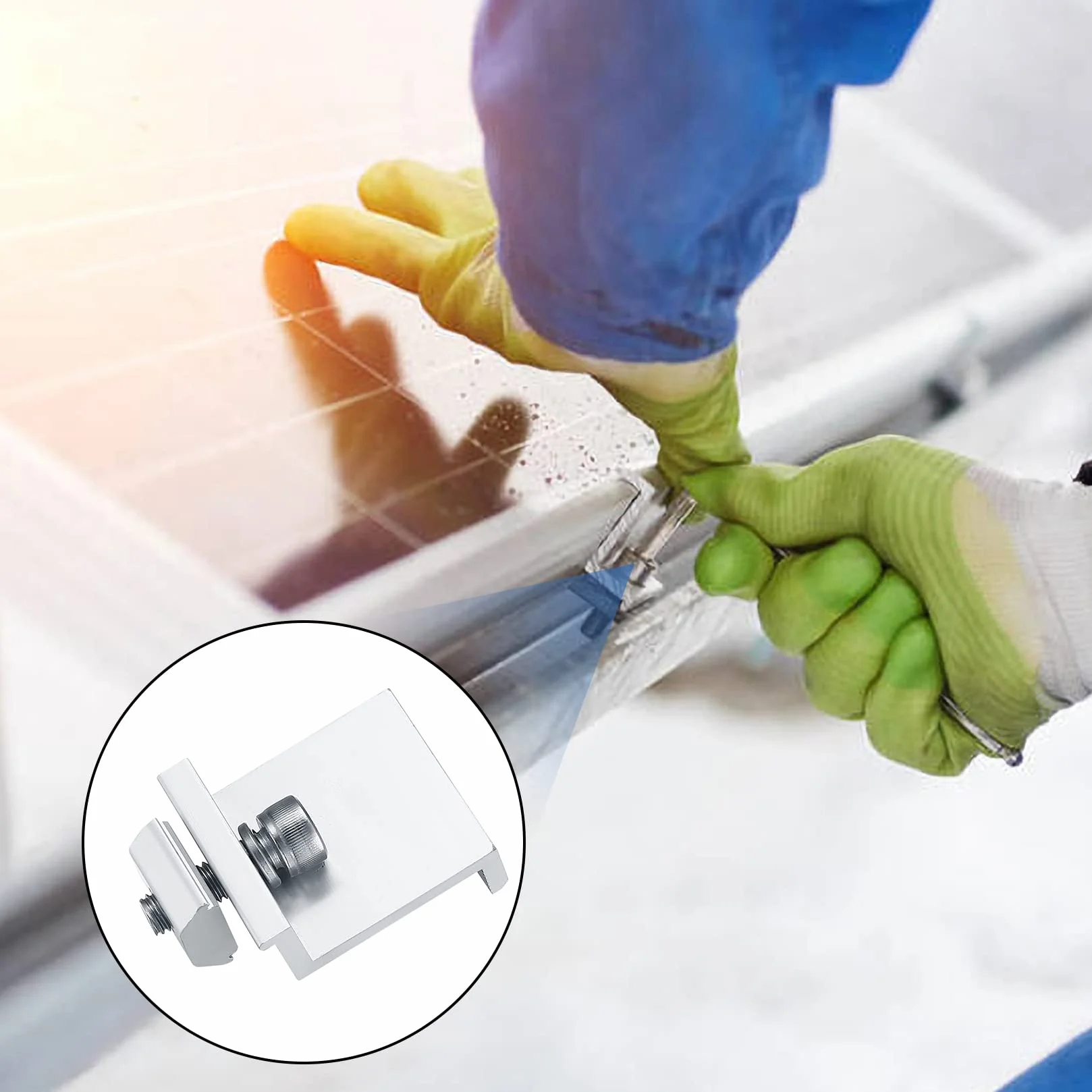 6 szt. wspornik do modułu solarnego, zaciski końcowe, fotowoltaiczne panel słoneczne, zaciski krawędziowe, mocowanie modułu solarnego, uchwyt systemu do panela