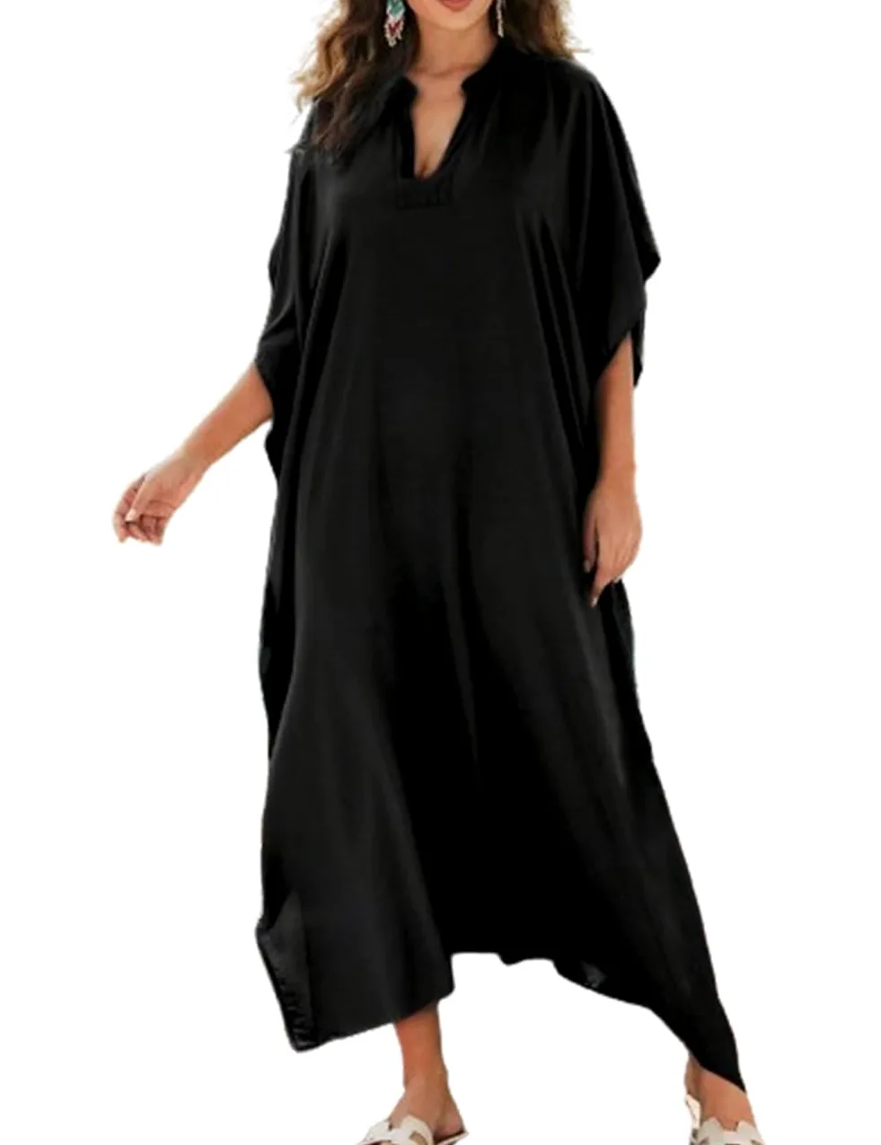Bsubseach Kaftan okrycie na stroje kąpielowe dla kobiet plus size