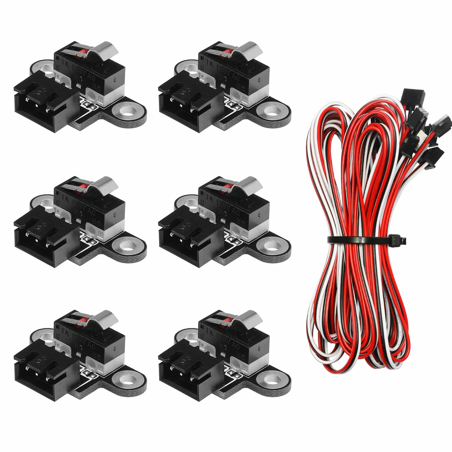 Genmitsu 6 szt. mikroprzełączników krańcowych z kablem 3-pinowym 1 m do 3018-PROVer/3018-MX3/3018-PROVer Mach3