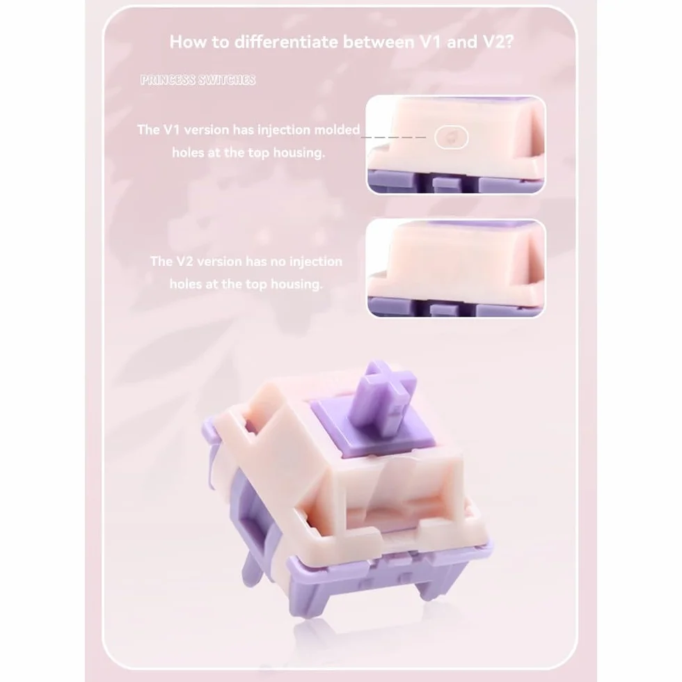 MMD Princess V2 Switch, 5Pin Linear/Tactile Pre-lubed Holy Panda Similar Switch for Custom Mechanical Keyboard (Color : Linear 45gf, Size : 30PCS)