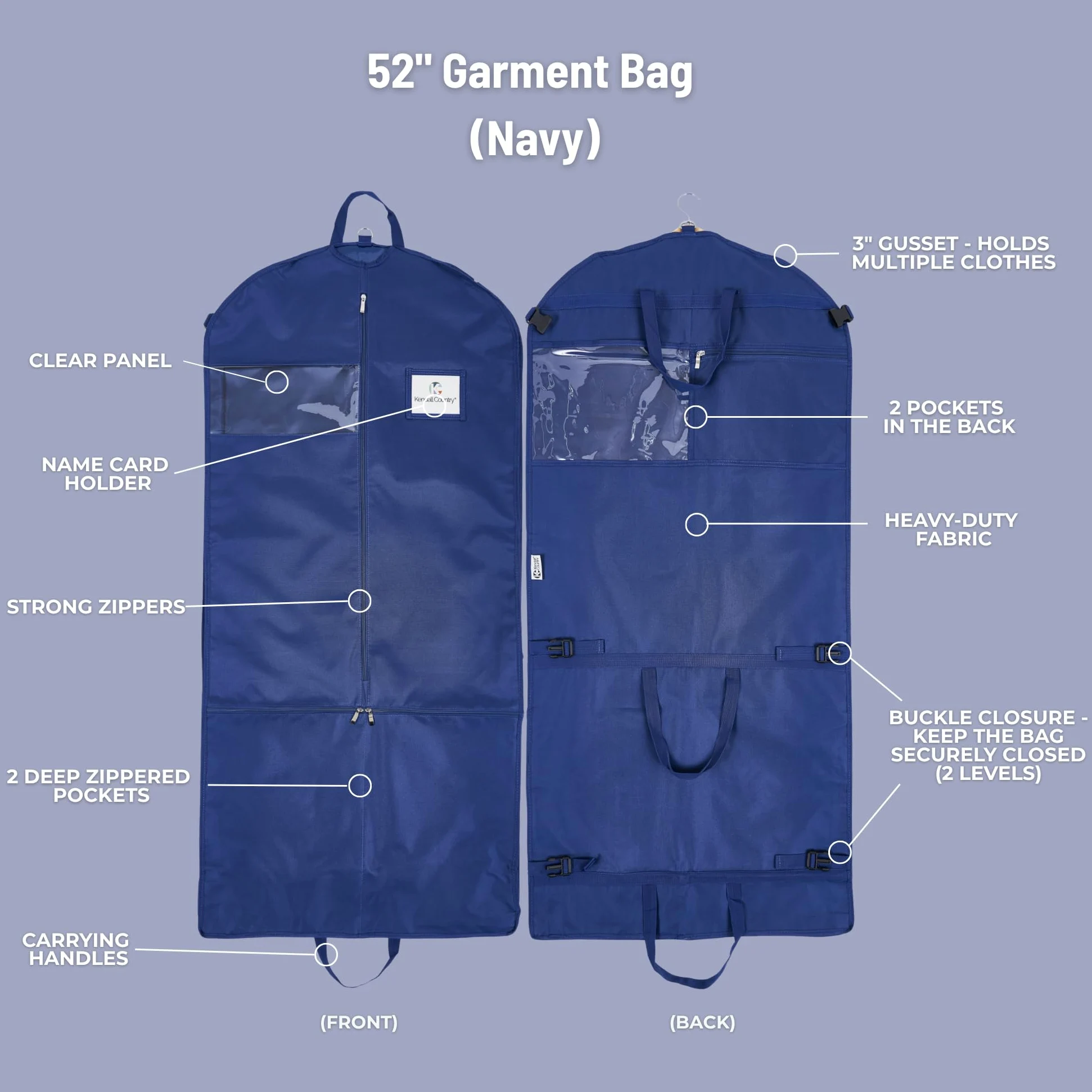 Wodoszczelna wisząca torba na ubrania 132 cm, torba na ubrania z klinem, 4 kieszenie i boczny zamek błyskawiczny na kostiumy taneczne, sport, łyżwiarstwo, teatr, konkursy piękności i nie tylko od Kendall Country (Środkowa noc)