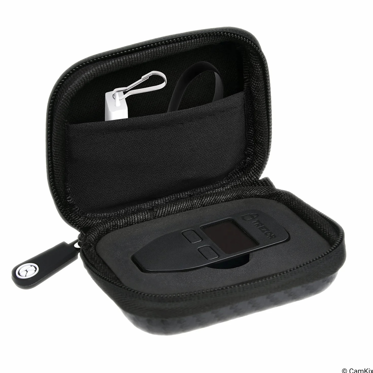 Etui ochronne na sprzętowy portfel kryptowalutowy z paskiem USB do transportu, zasilania i transferu danych – wytrzymałe, nylonowe etui typu hardshell z siateczkową kieszenią – lekkie, bezpieczne