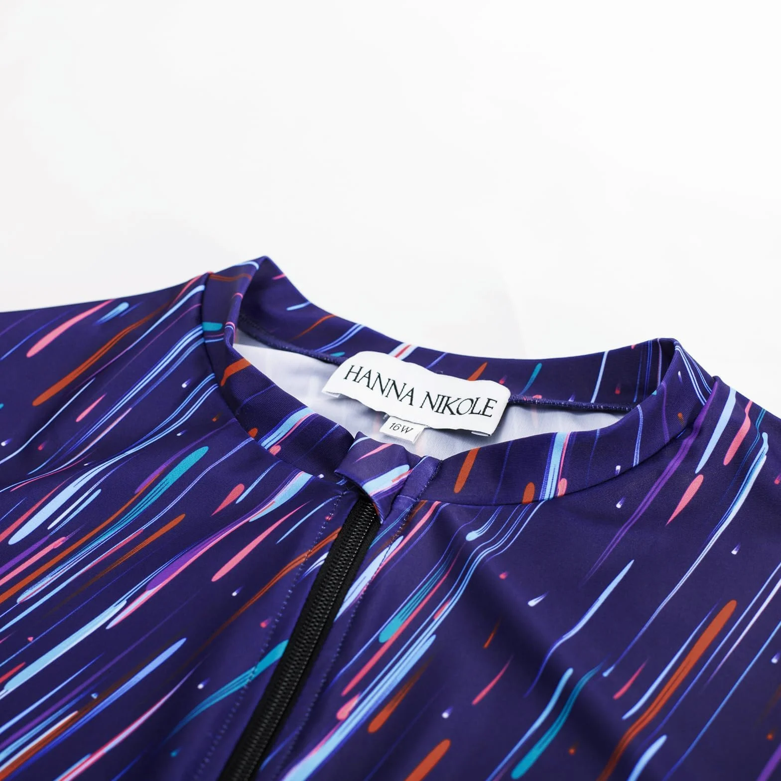 Hanna Nikole Damski 3-częściowy zestaw Rash Guard, duże rozmiary, kombinezon surfingowy, zamek błyskawiczny, długi rękaw, ochrona przed słońcem, kostium kąpielowy
