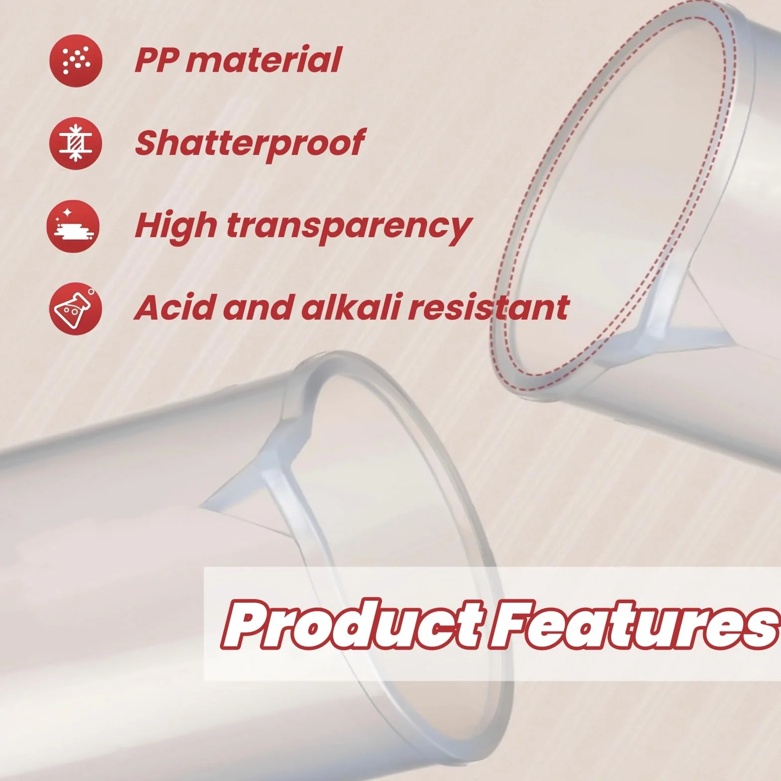 Przezroczysty cylinder miarowy 100 ml, narzędzie do pomiaru płynów, probówka laboratoryjna