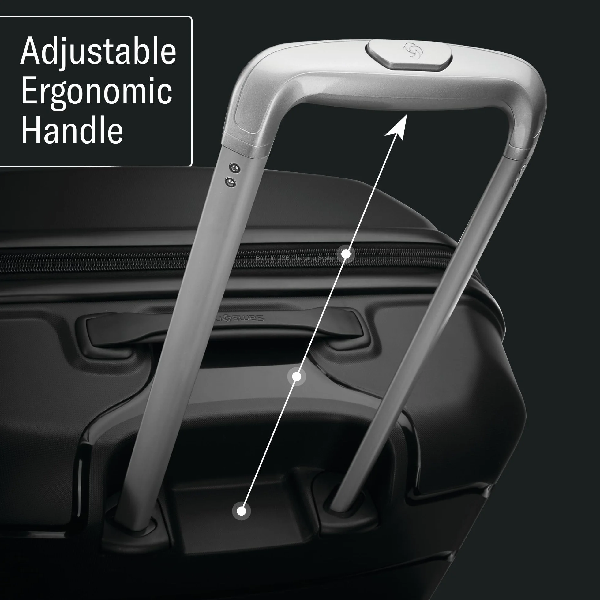 Samsonite Freeform 24-Inch Medium Luggage with Dual 360° Spinner Wheels - Checked Suitcase - TSA Lock, Airline-Approved - Durable Polypropylene Expandable Hardshell for Lightweight Travel - Black