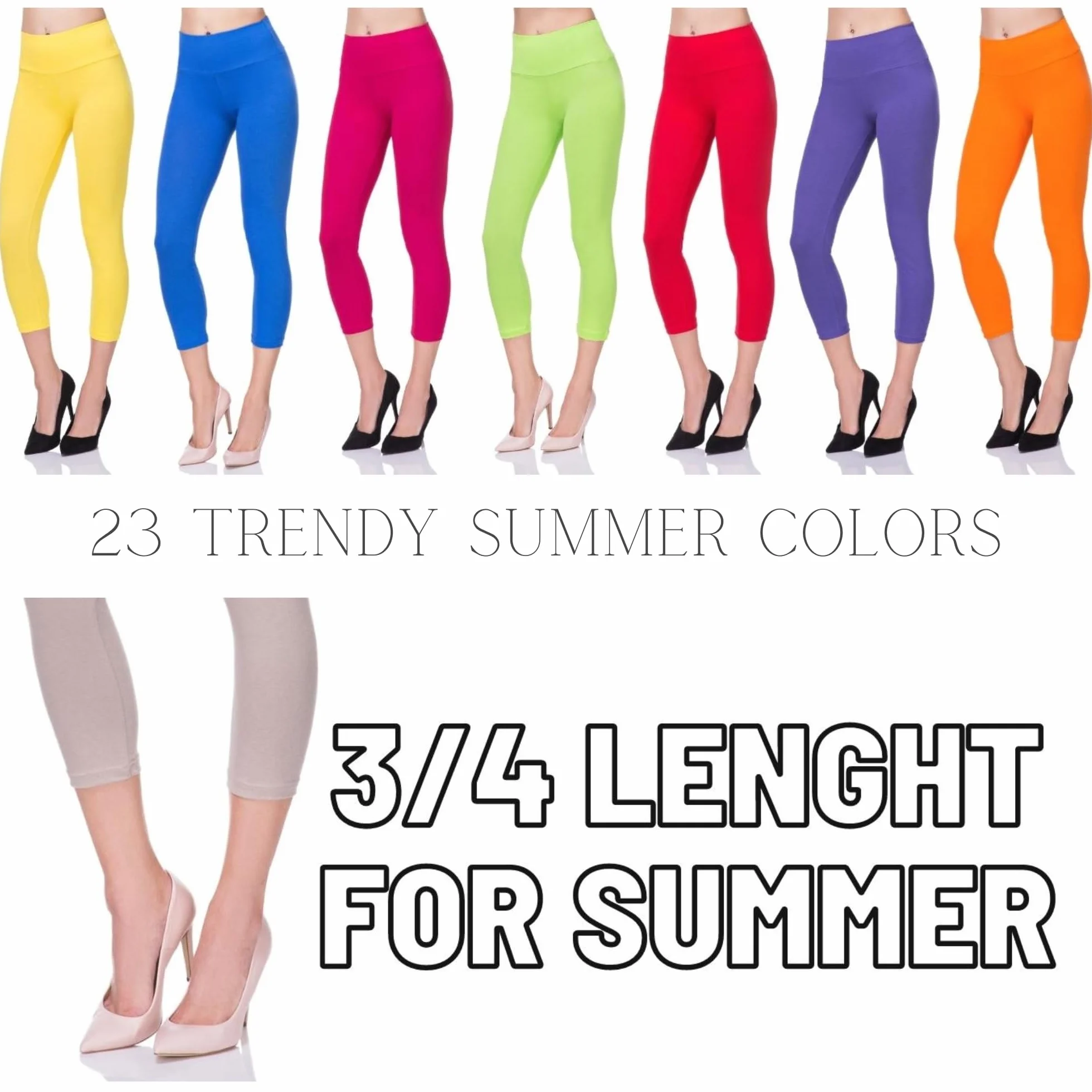 SOFTSAIL Legginsy dla kobiet o długości 3/4 Capri bawełna z wysokim stanem przycięte spodnie do jogi z kontrolą brzucha dla kobiet damskie legginsy do uprawiania sportu treningu siłowni odzież