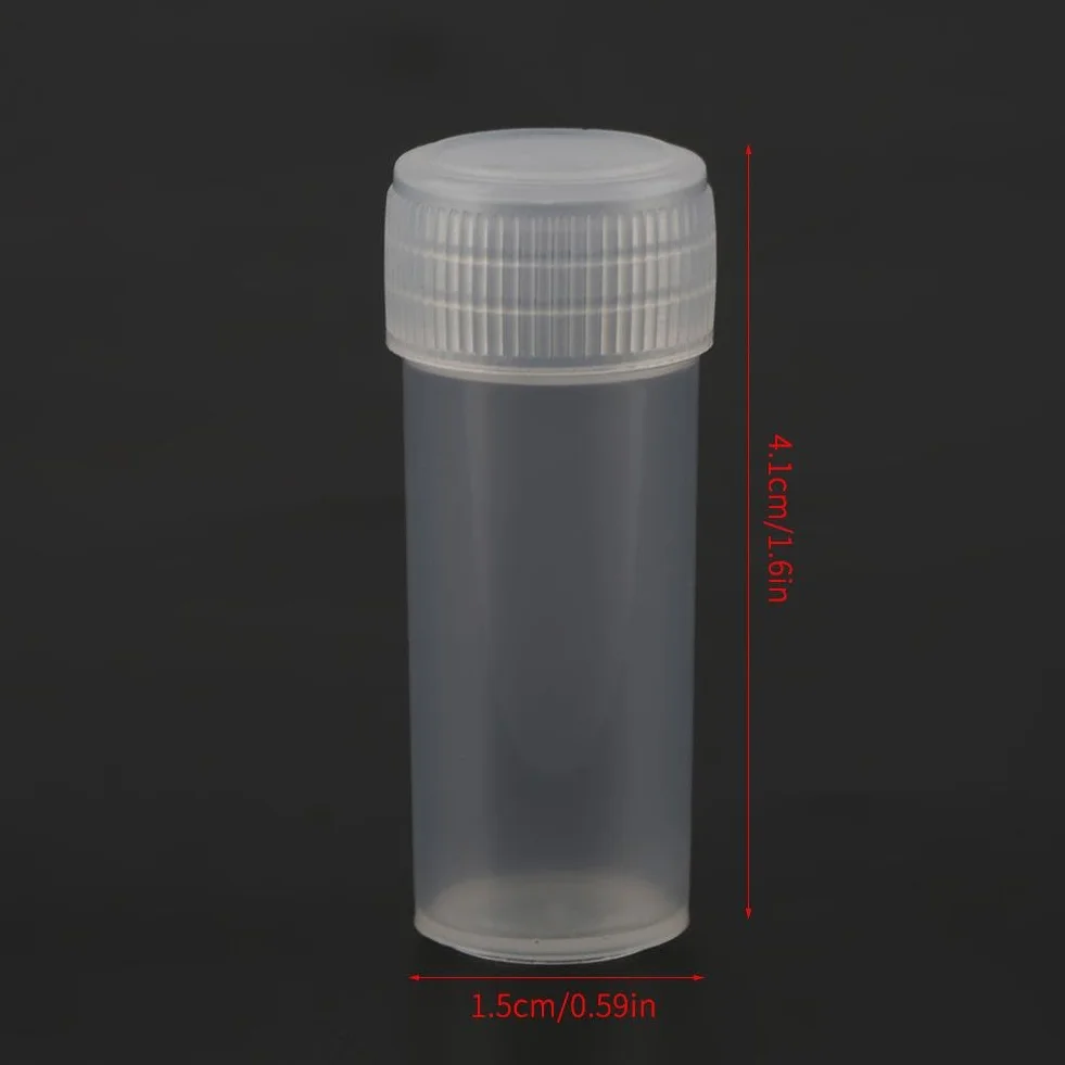 50szt 5ml Plastikowe butelki na próbki, małe, przezroczyste butelki, podróżne plastikowe probówki, nakrętki do fiolek, przezroczyste nakrętki z uszczelką