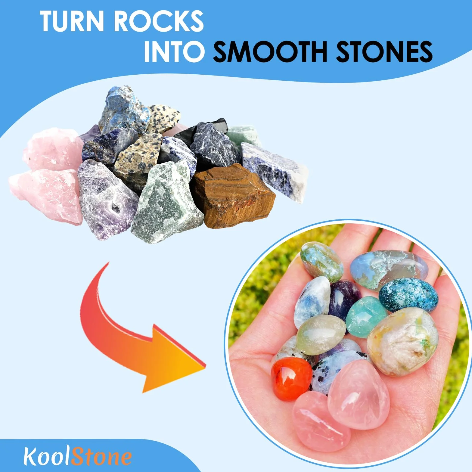Rock Tumbler Grit and Ceramic Tumbling Media 1,8 kg, polerowanie do 11,3 kg skał, zestaw polskich wkładów uzupełniających, kompatybilny z każdym kubkiem