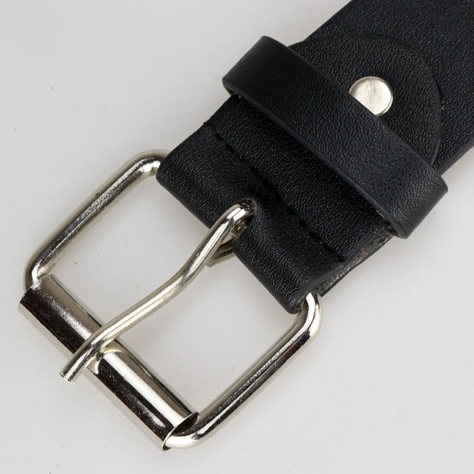 Women's Punk Black Belt, Adjustable PU Leather Waist Belt, Multi-Layered Buckle Design 115cm/45.28 inches, 1-Pack Black, For Party Nightclub Daily Wear Dating Outfits