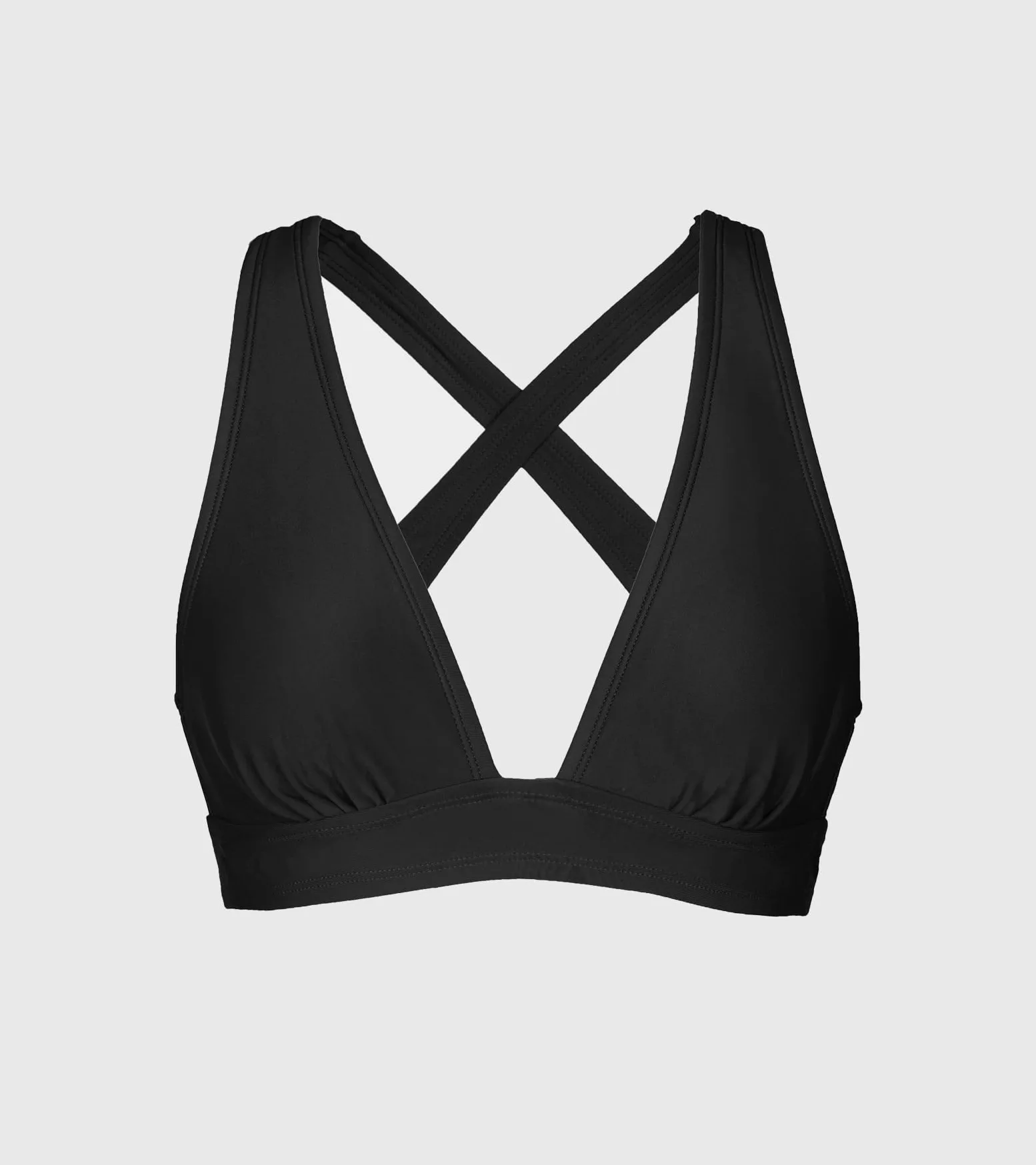 CUPSHE Damski top bikini z dekoltem w serek trójkątny top szerokie ramiączka krzyż plecy sznurowane