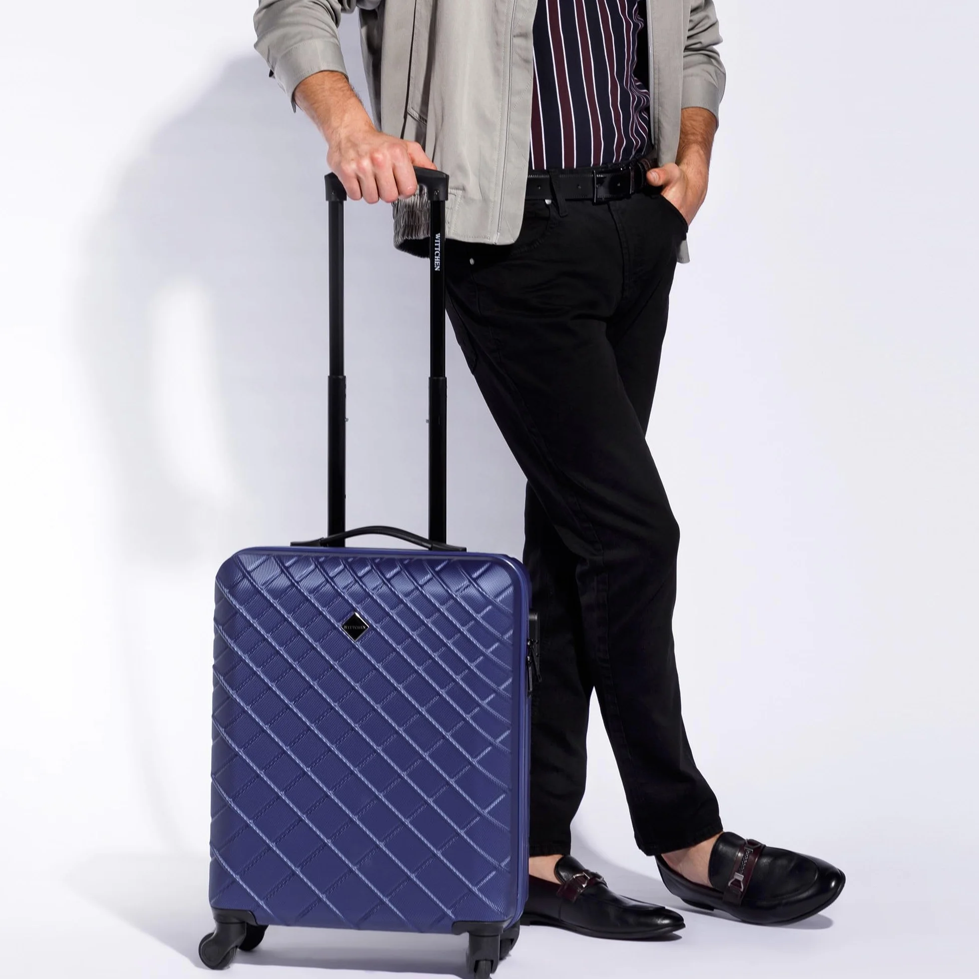 WITTCHEN Walizka bagaż podręczny twarda ABS 36L 55x40x20 cm Ciemnoniebieski