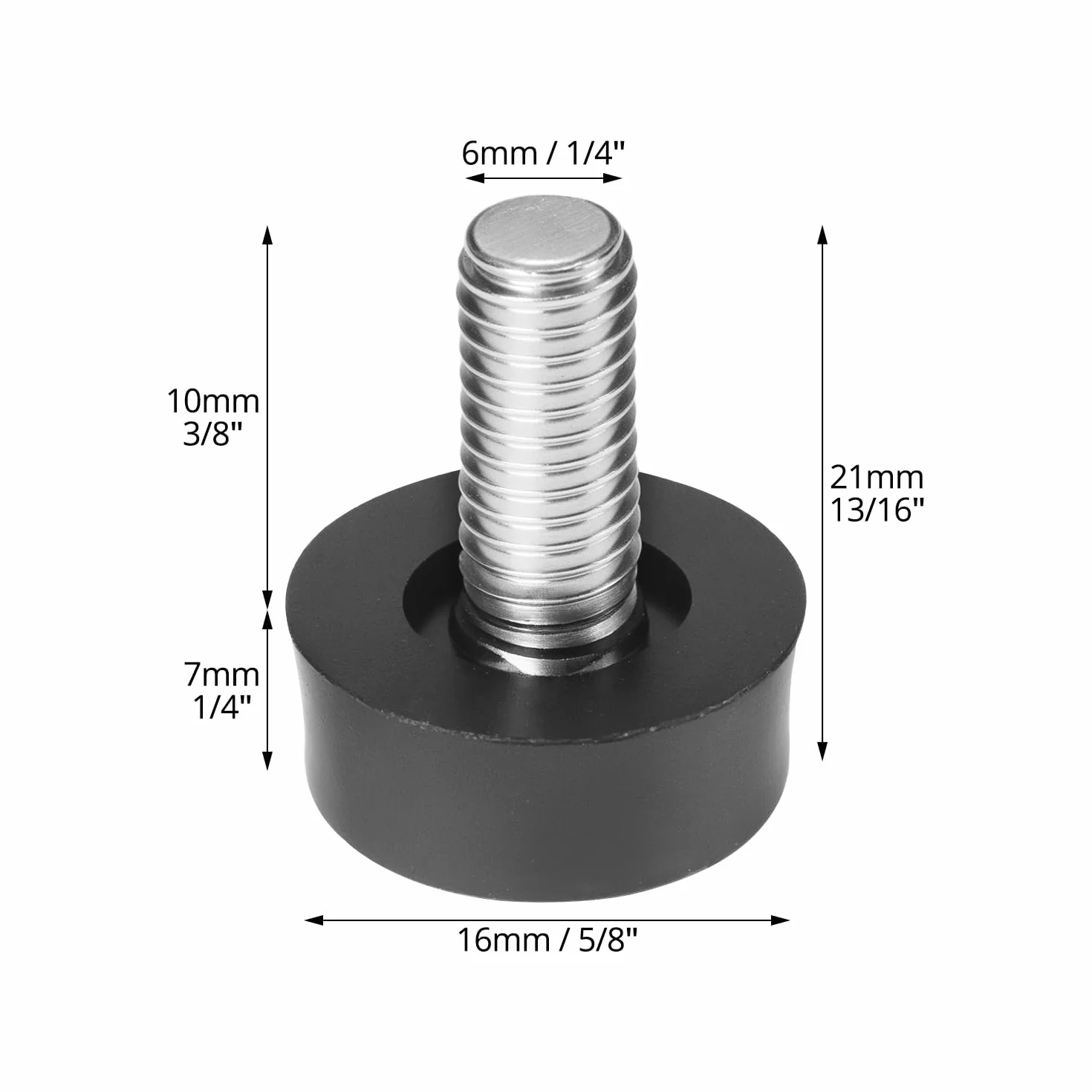 QWORK® Stopki poziomujące, poziomownice do mebli, śruba do mebli, stopka poziomująca, M6 x 10 mm, 24 szt