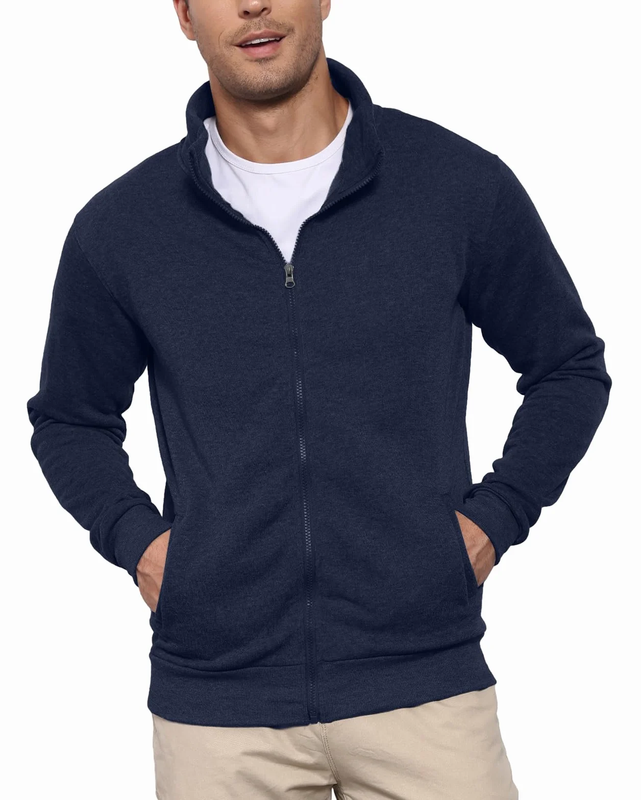 Męska bluza sportowa zapinana na zamek lekka zimowa M-3XL