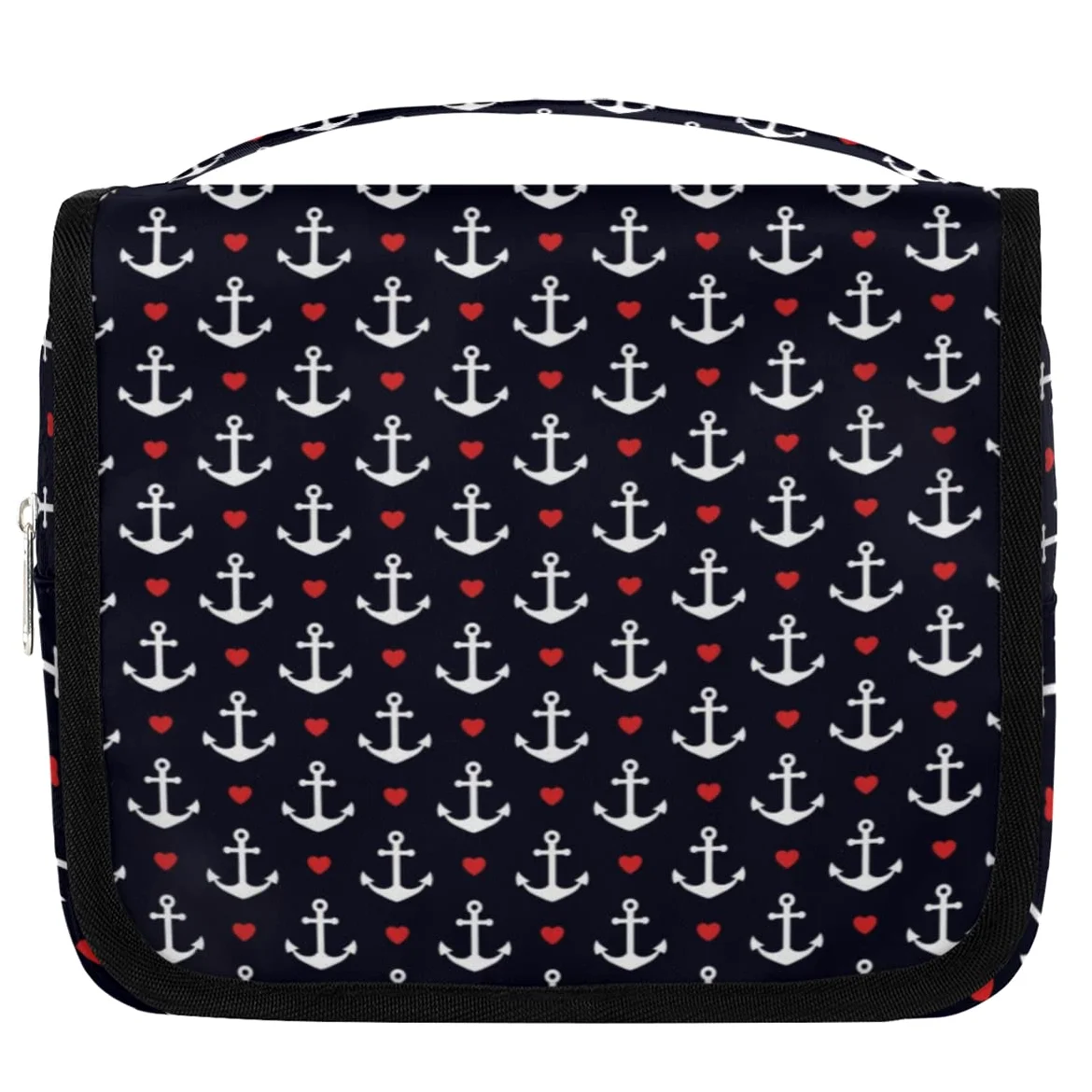 Kotwy Podróżna kosmetyczka Kotwy Serca Mycie Torba Unisex Wiszące przybory toaletowe Kosmetyczka Organizer do makijażu, wielobarwny, Jeden rozmiar