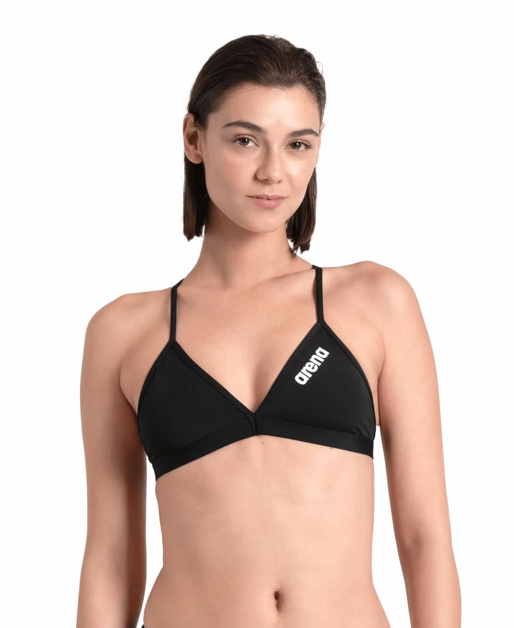 arena Performance Team Solid damska górna część bikini na basen, szybkoschnąca górna część z tkaniny arena MaxFit Eco o maksymalnej odporności na chlor i słoną wodę, ochrona przed promieniowaniem UV