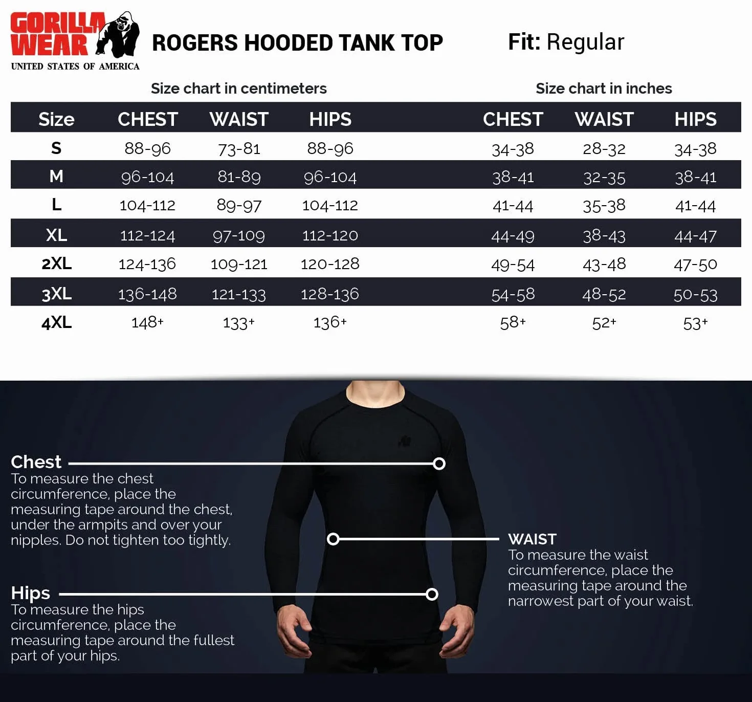 Gorilla Wear Koszulka na ramiączkach/Cami Shirt Mężczyźni Rogers Hooded Tank Top (1 w zestawie)