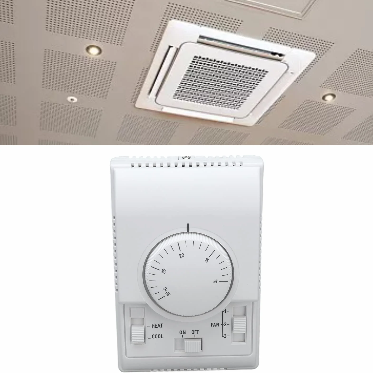 Termostat pokojowy, centralny regulator temperatury, 2-drożny, sterowanie mechaniczne, przełącznik, klimatyzacja, 110-220 V, mechaniczny termostat, kontroler do precyzyjnej kontroli temperatury