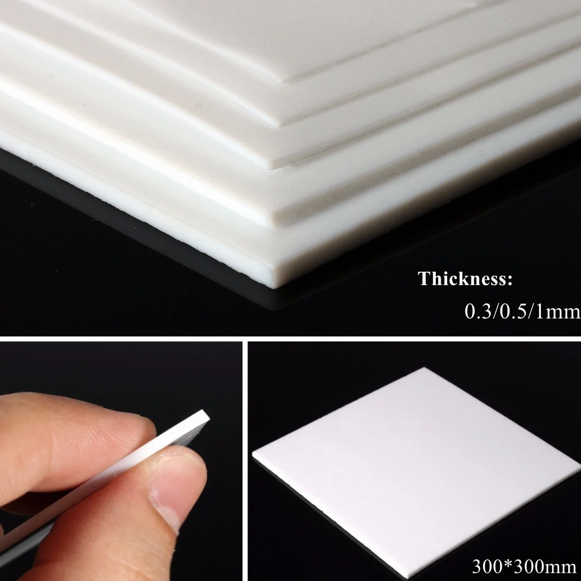 EsportsMJJ Ptfe płyta foliowa 300 X 300Mm Grubość płyty blachy o wysokiej odporności na temperaturę 0,3 Mm 0,5 Mm 1Mm - 0,5 Mm