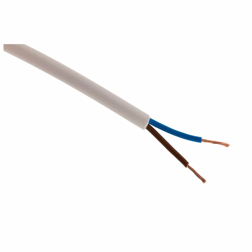 Zenitech - Przewód zasilający H05VV-F 2x1mm² - biały - 10m
