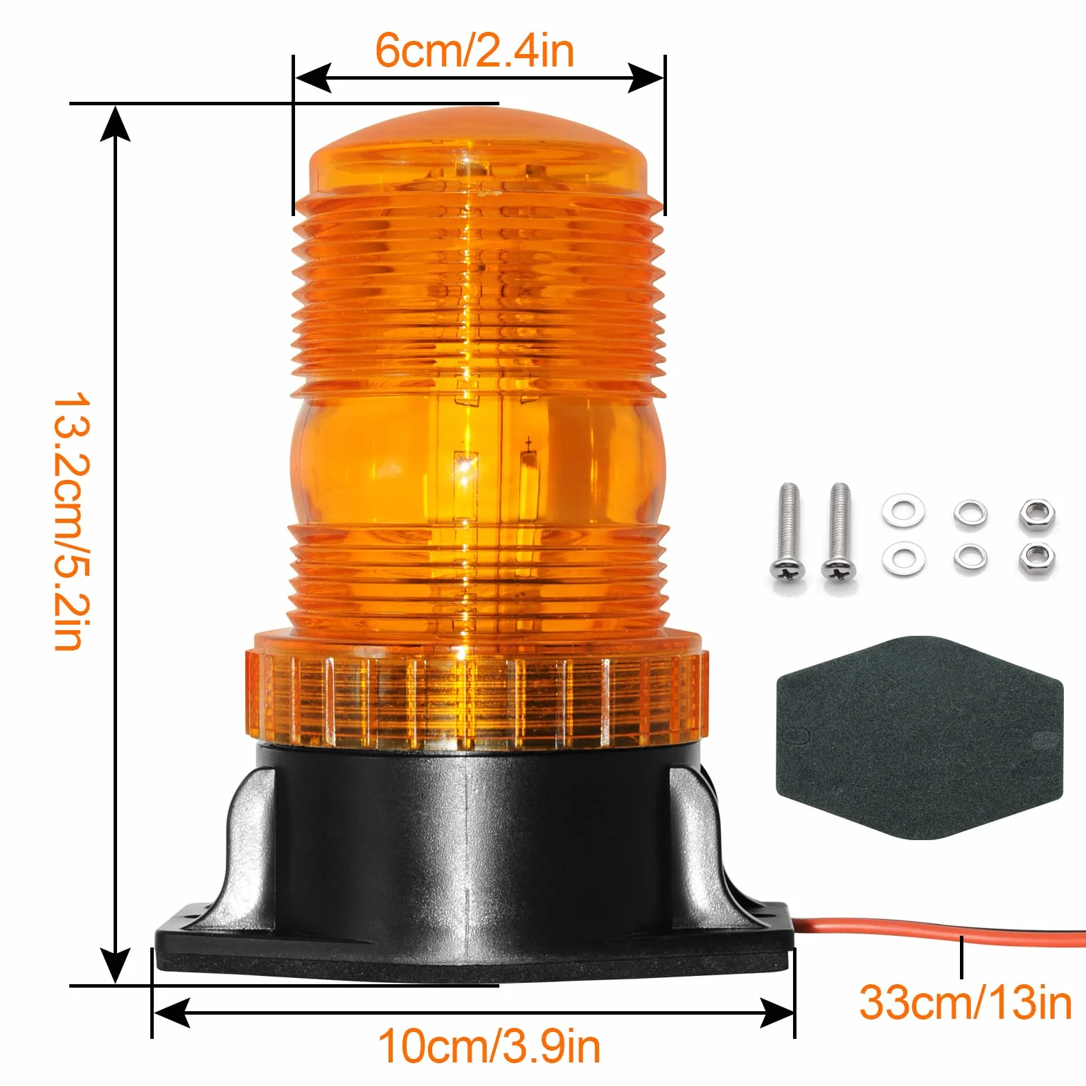 Dinfu Lampka ostrzegawcza LED pomarańczowa, 10-110 V LED do wózka widłowego, żółta, pomarańczowa lampka ostrzegawcza LED do samochodów ciężarowych, wózków widłowych, traktorów, UTV, SUV, J-eep