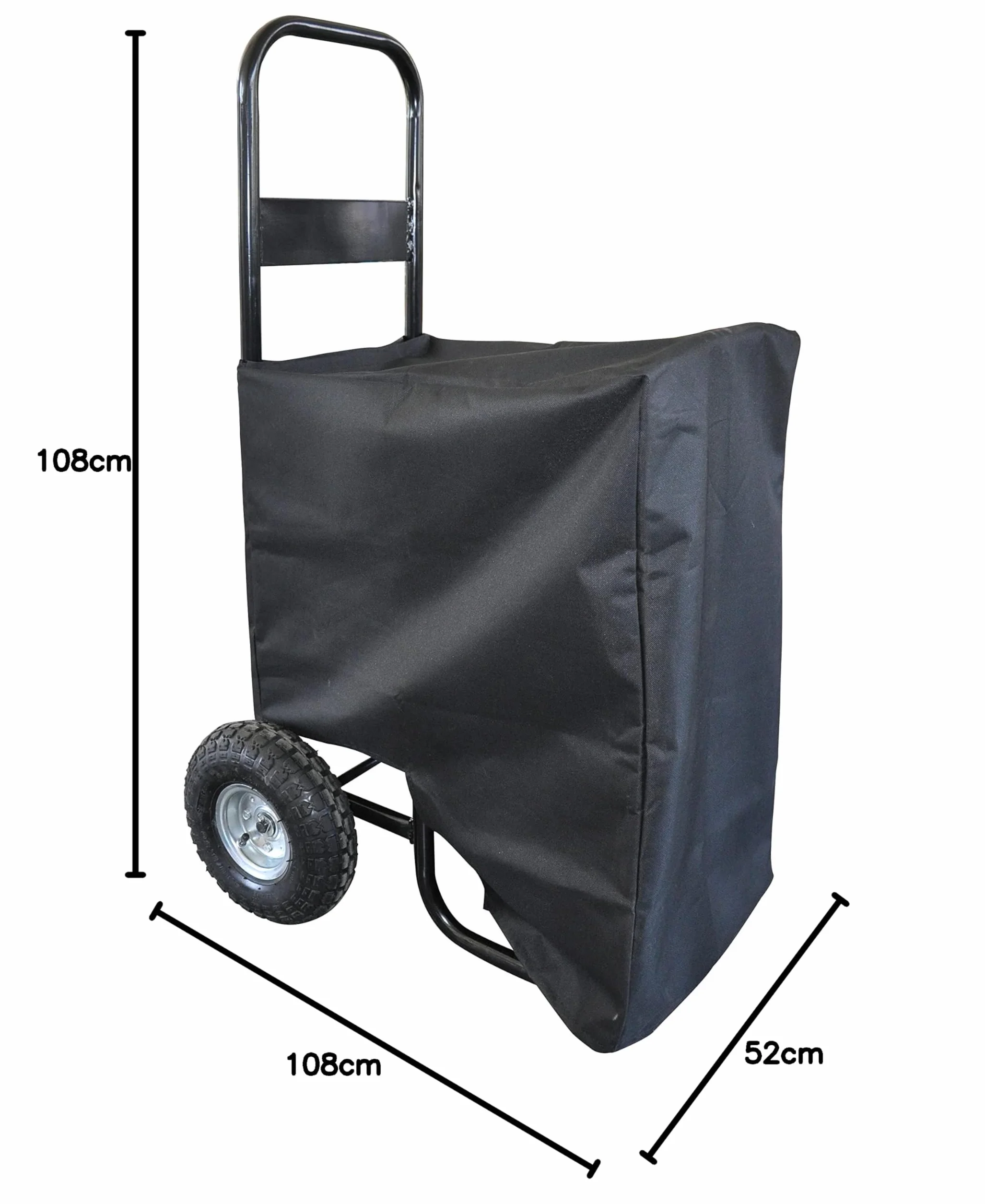 GREENSTAR - Wózek na słupki - z osłoną ochronną - Maks. pojemność 150kg - Ergonomiczna konstrukcja - nadmuchiwane koła - 60x52x108 cm