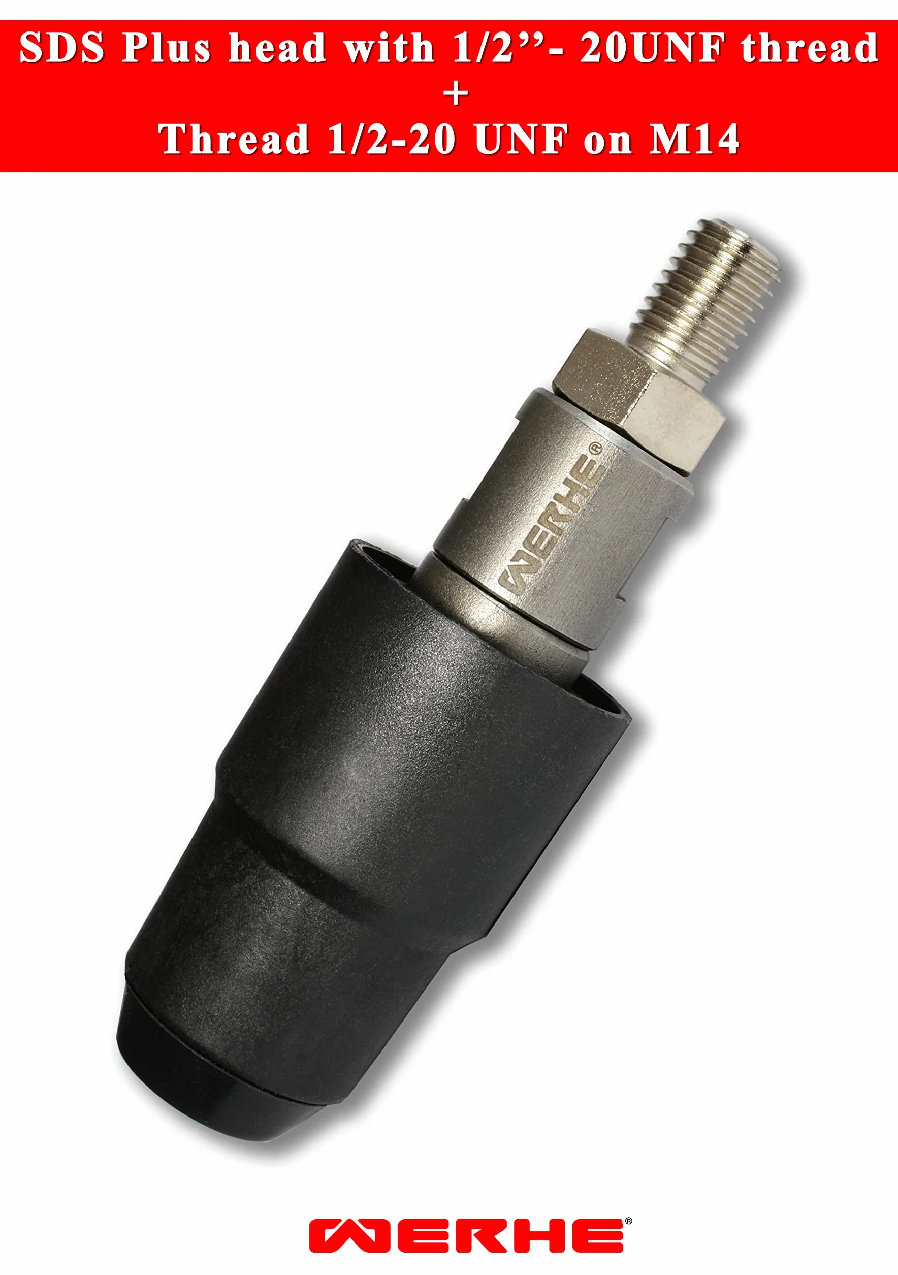 Adapter gwintowy WERHE® 1/2-20UNF i gwint zewnętrzny M14 - do mieszadeł i uchwytów wiertarskich