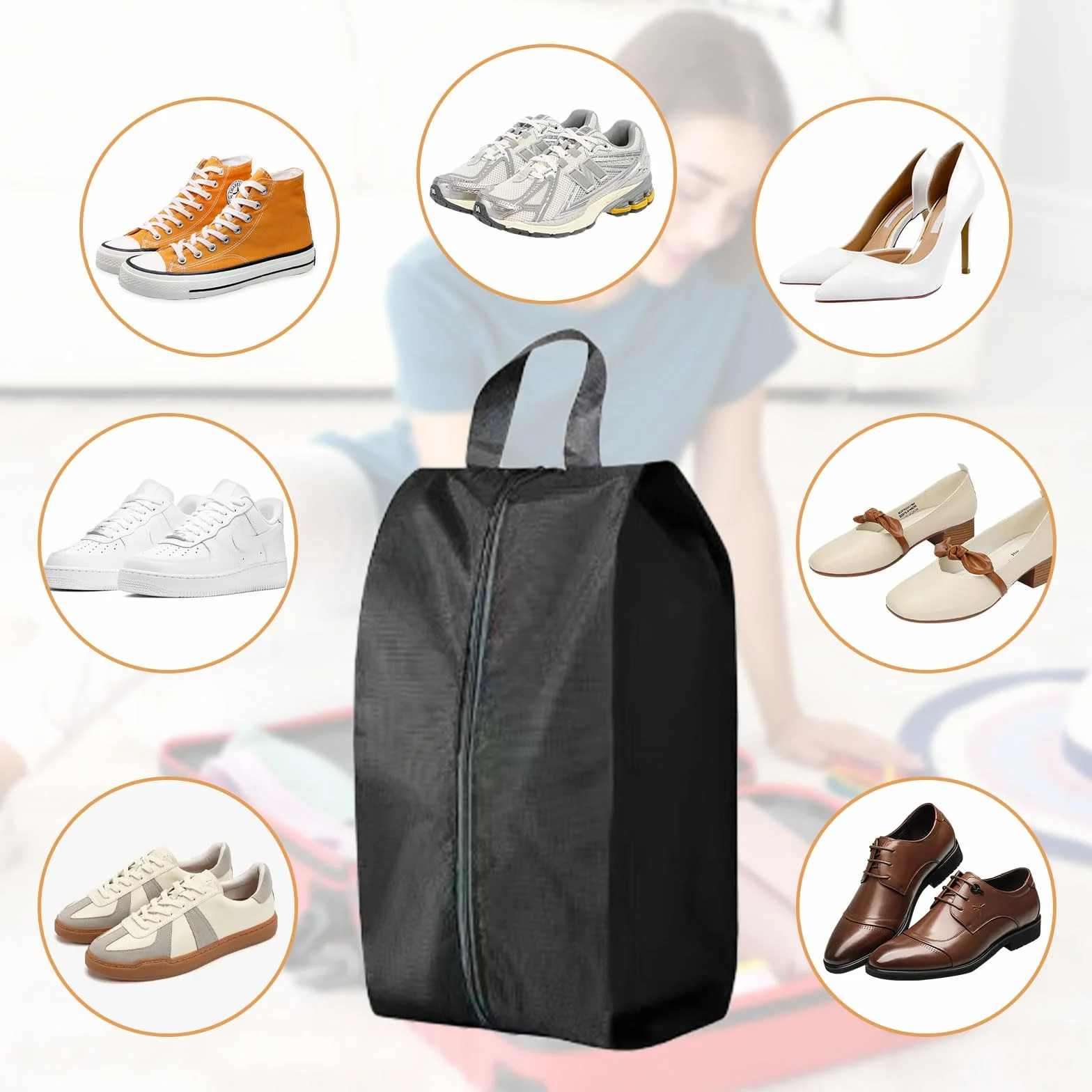 5 sztuk torba na buty podróżne, wodoodporna torba na buty, składany organizer na walizkę, dla mężczyzn i kobiet, ochrona przed wodą i kurzem