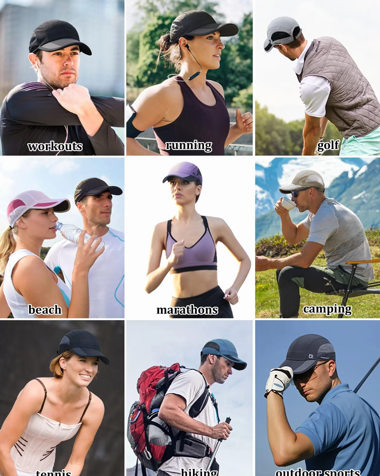 GADIEMKENSD Unstructured Quick Dry Sports Cap Outdoor Sun Protective Unisex