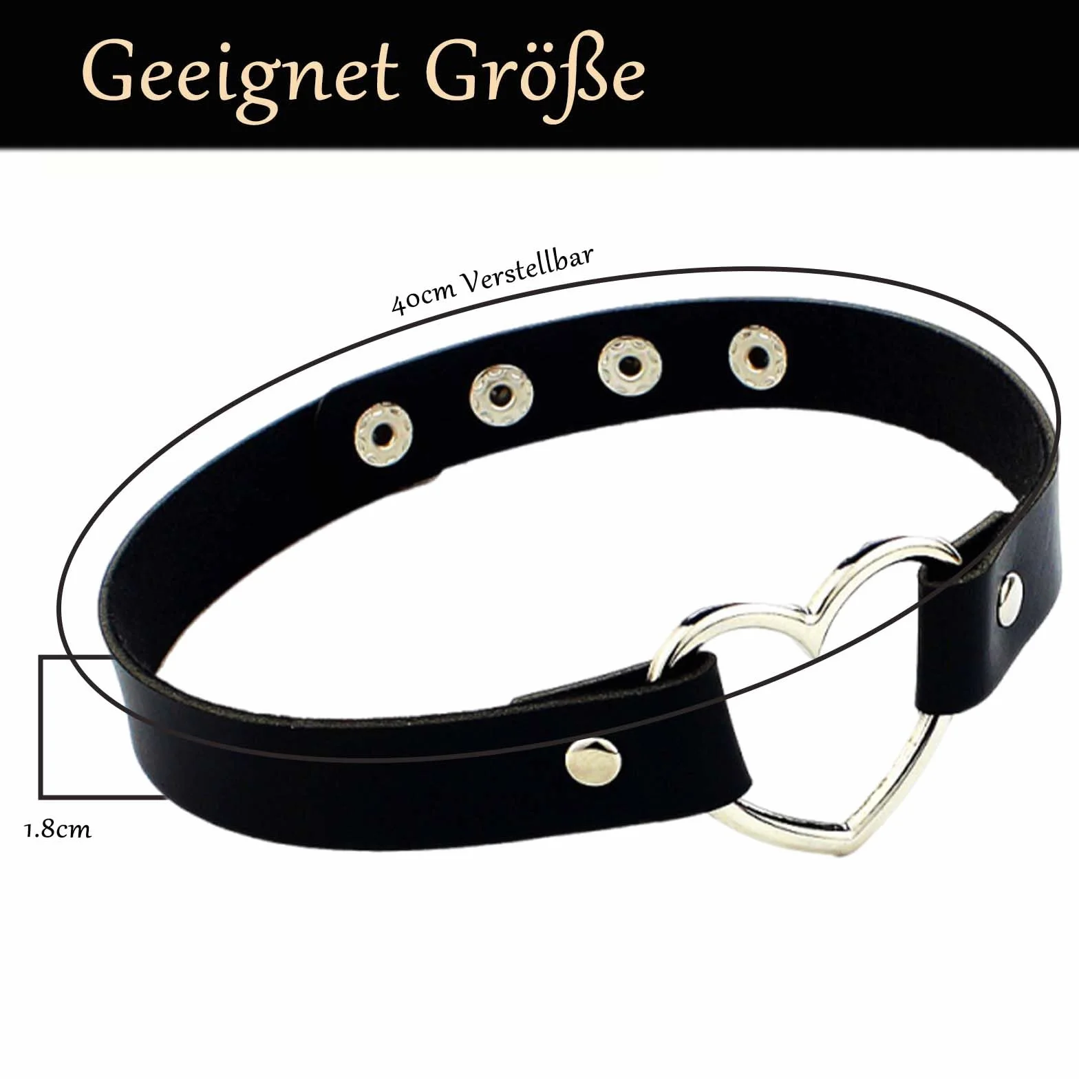 Biżuteria punkowa choker w kształcie serca, styl punk, gotycka skóra PU, naszyjnik z możliwością regulacji, elegancki naszyjnik, naszyjnik typu choker, czarny, stop z zapięciem dla kobiet i mężczyzn,