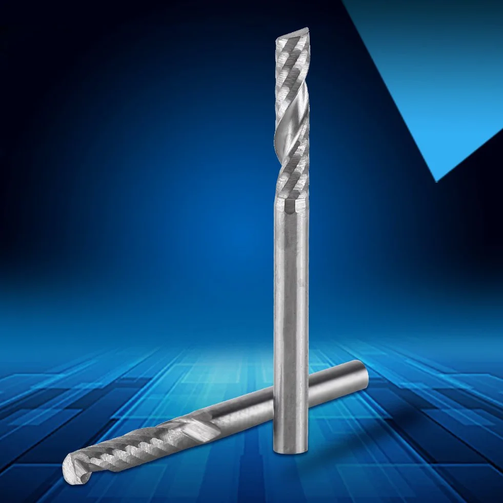 Yosoo Health Gear Frez do frezów z prostym ostrzem 1/8", CNC kwadratowy frez do nosków, do drewna, stali, aluminium, tytanu, 5 sztuk