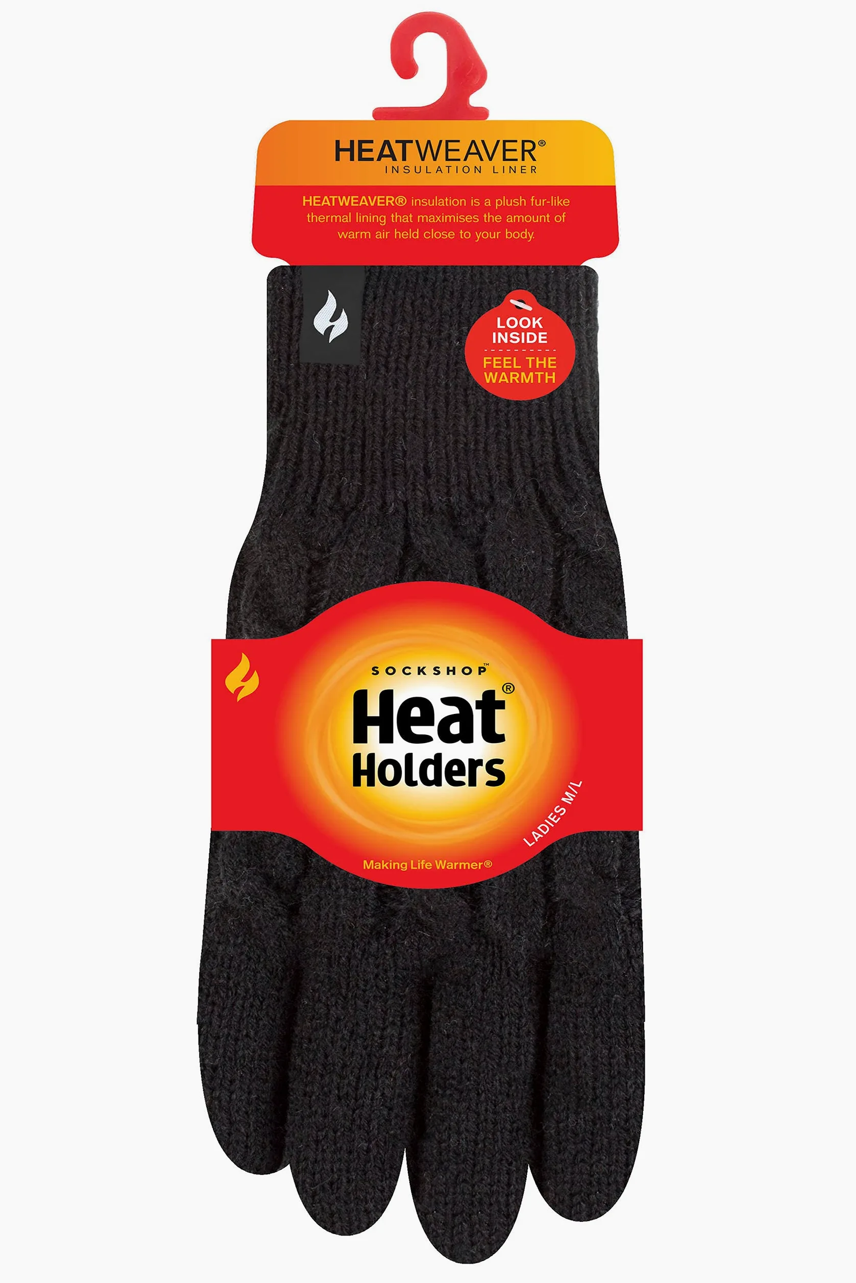 SOCKSHOP uchwyty termiczne damskie rękawiczki z wikliną wierzbową opakowanie 1 szt, Czarny, S-M