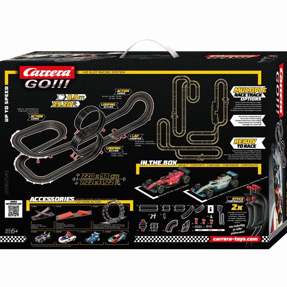 Carrera GO!!! Up to Speed zestaw torów wyścigowych I tory wyścigowe i licencjonowane slotcary | dla maksymalnie 2 graczy | dla chłopców i dziewcząt od 6 lat i dorosłych