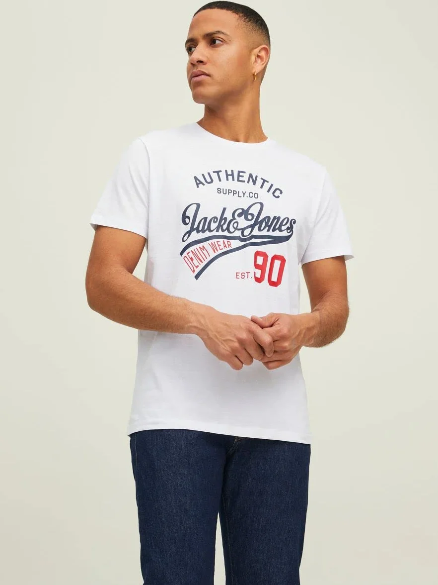 Jack & Jones Jjethan Tee Ss Crew Neck 3Pk Koszulka Czarny Biały Granatowy XL