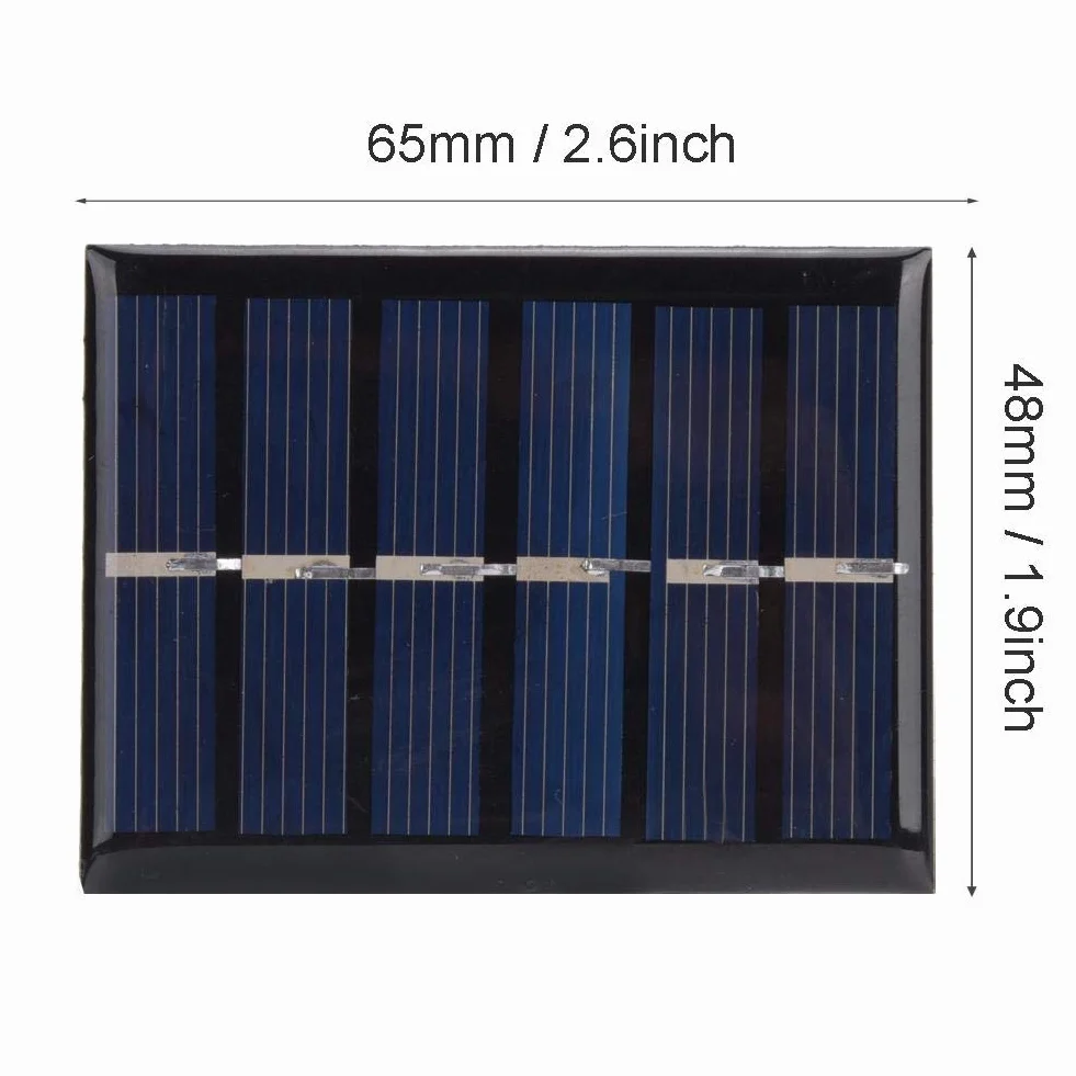 Keenso 4 szt. 3 V, 0,3 W, polikrystaliczny krzem, panel słoneczny, wodoszczelny, "zrób to sam", bezpieczna ładowarka solarna z kablem 65 x 48 mm
