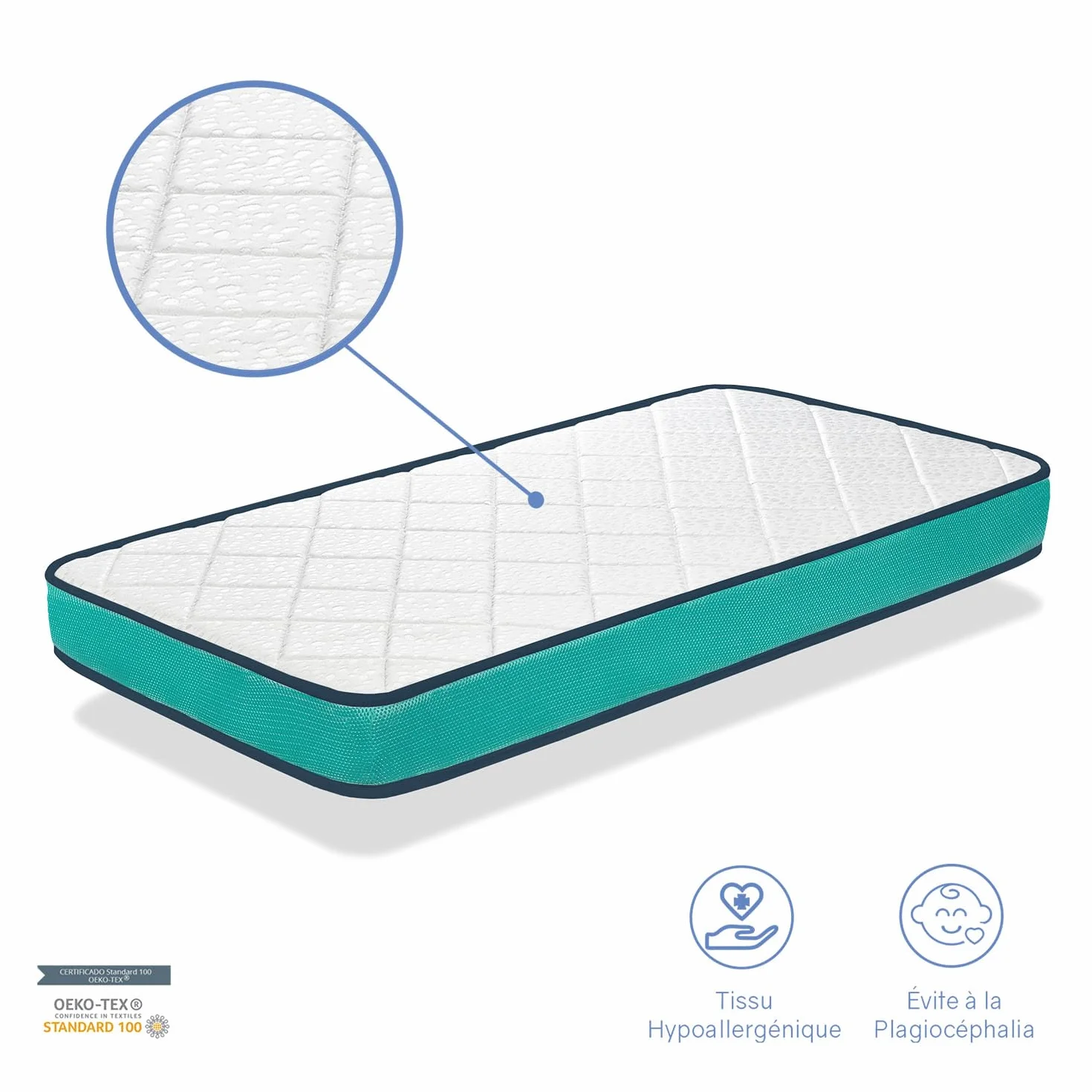 SONHO Materac łóżeczko dziecięce 70X140 Moon Wysokość 11 CM Rdzeń Pianka