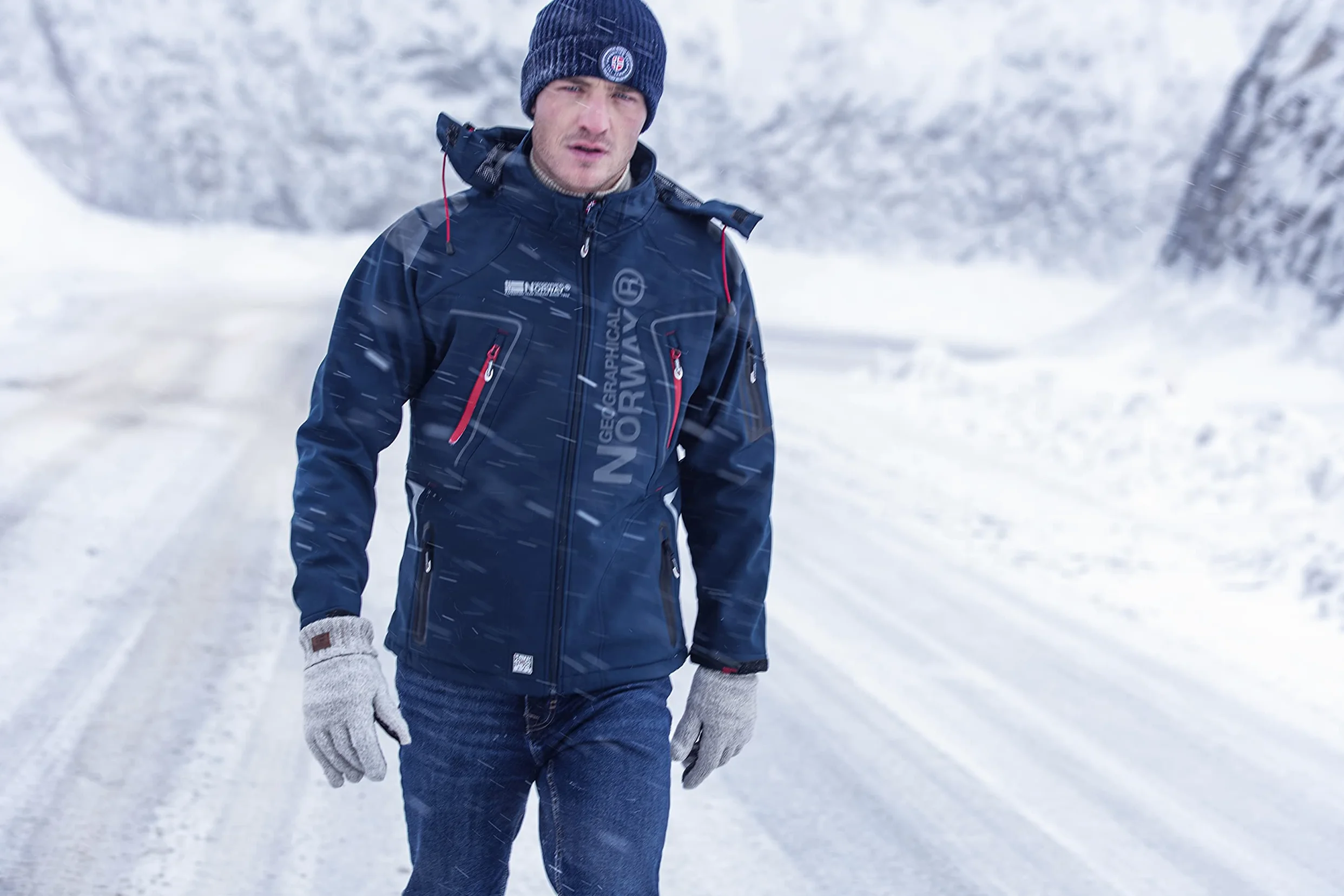 Geographical Norway Techno Men Distribrands męska kurtka softshellowa, kurtka przejściowa, wiatroszczelna kurtka zimowa, idealna do aktywności na świeżym powietrzu