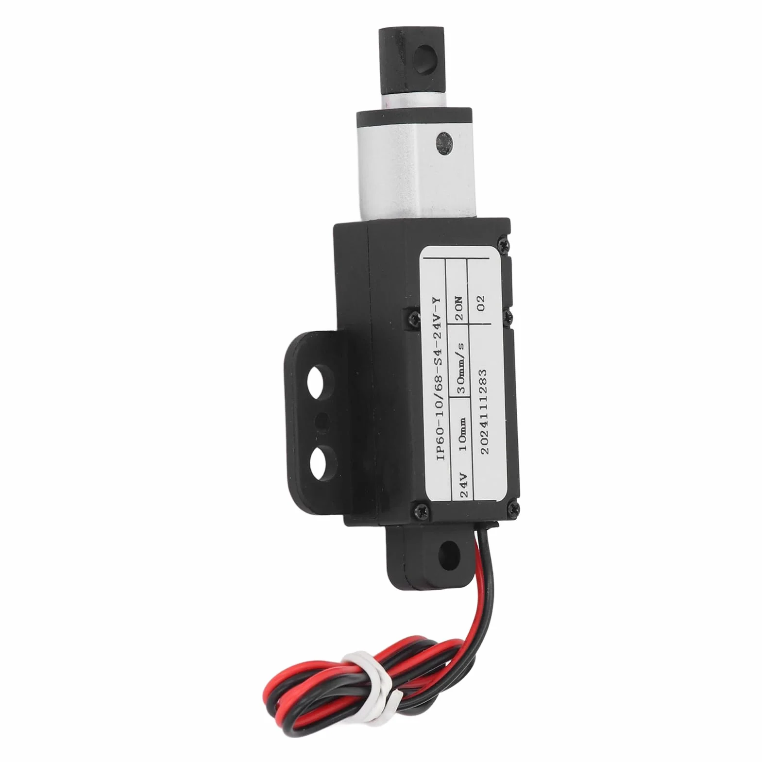 Eujgoov Mini Elektryczny Siłownik Liniowy, Konstrukcja Aluminiowa, Zabezpieczenie Nadprądowe, Skok 10 Mm, Idealny do Maszyn Przemysłowych i Automatyki Domowej