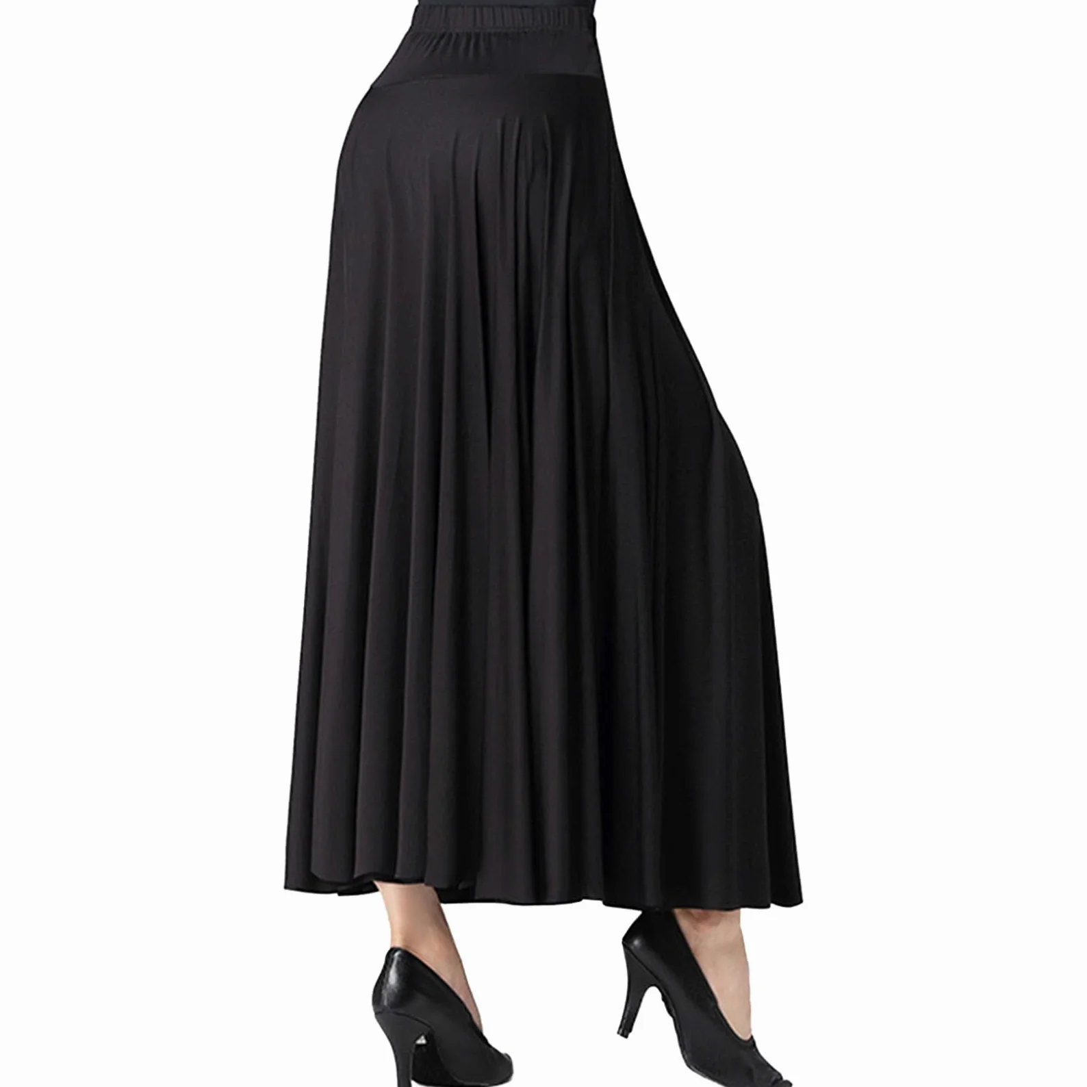 Choomomo Damska spódnica do tańca flamenco, spódnica maxi, swing, wysoka talia, cygański taniec brzucha, do tańca hiszpańskiego, strój sceniczny, kostium 3 różne długości 55 75 87