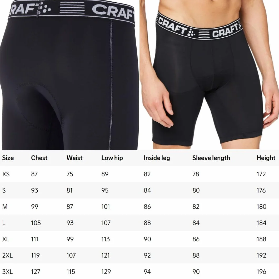 Craft Greatness Spodenki Rowerowe - Czarne/Białe, S