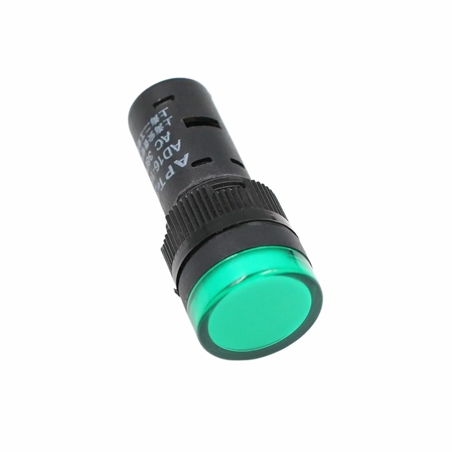 16MM Lampka LED do montażu panelowego sygnał pilota wskaźnik mocy 12 V 24 V 110 V 220 V 380 V Czerwony Zielony Żółty Niebieski Biały LED (Kolor: Zielony, Rozmiar: 12 V)