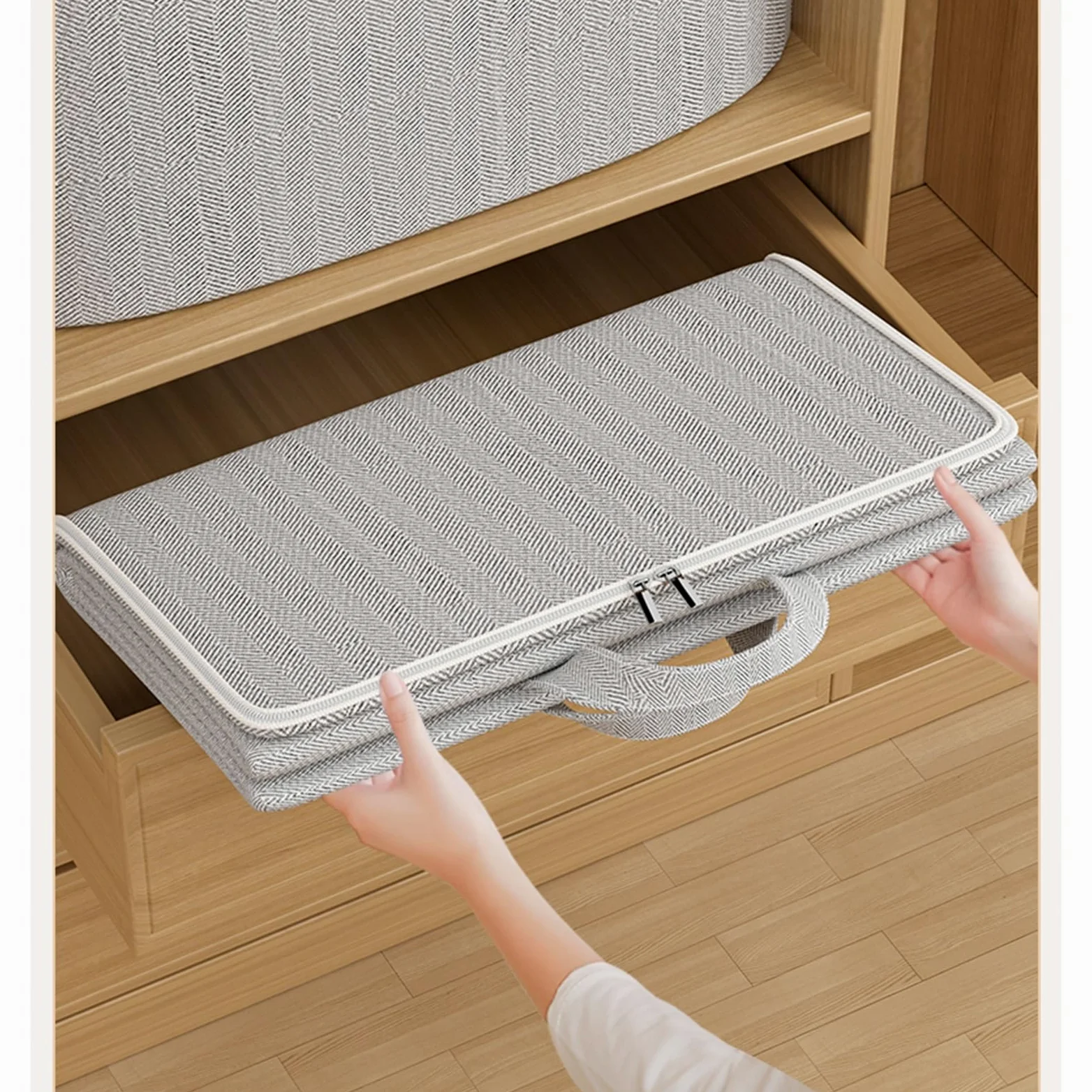 Torby do przechowywania Torby do przechowywania ubrań Pudełko do przechowywania ubrań i kołder, składana torba z organizerem do szafy, zestaw 1 sztuk(48cm)