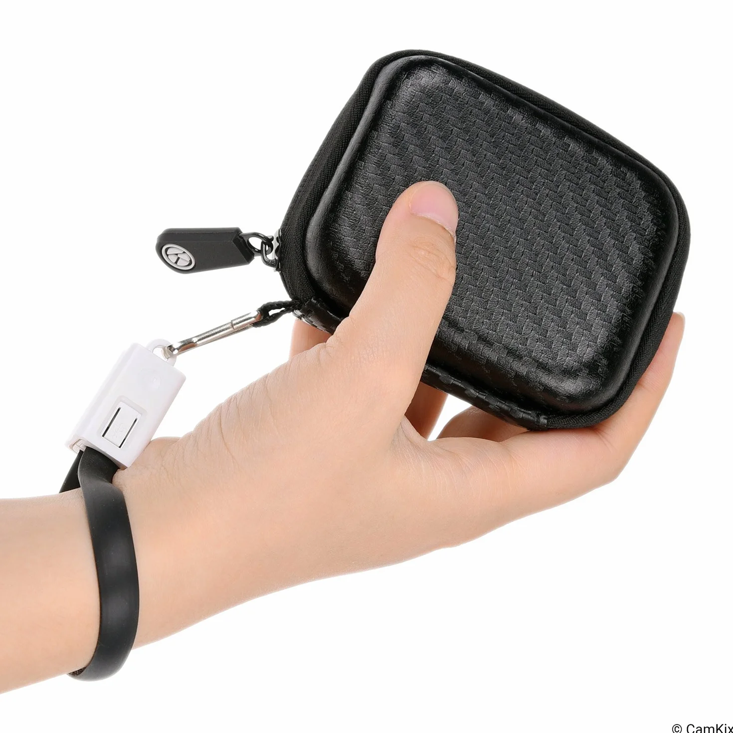 Etui ochronne na sprzętowy portfel kryptowalutowy z paskiem USB do transportu, zasilania i transferu danych – wytrzymałe, nylonowe etui typu hardshell z siateczkową kieszenią – lekkie, bezpieczne