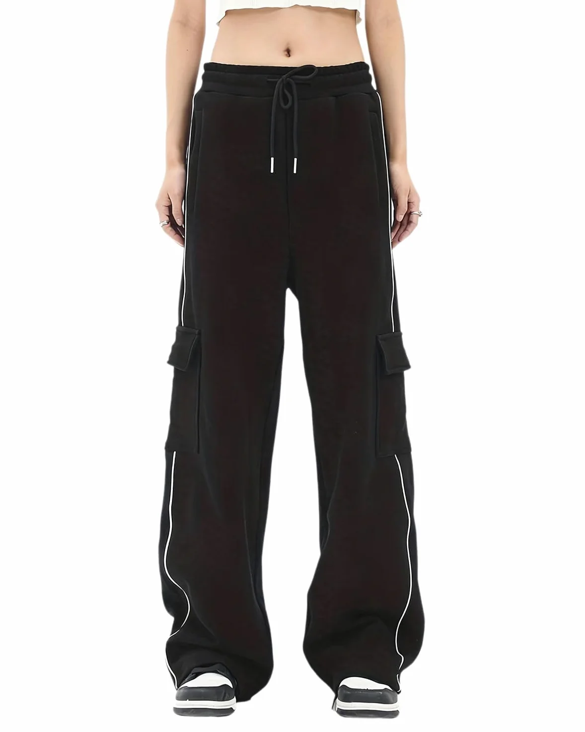 Skateboard Frog Y2K Baggy Streetwear Hip Hop Harajuku damskie spodnie w stylu amerykańskim vintage jesień luźne sportowe ze sznurkiem