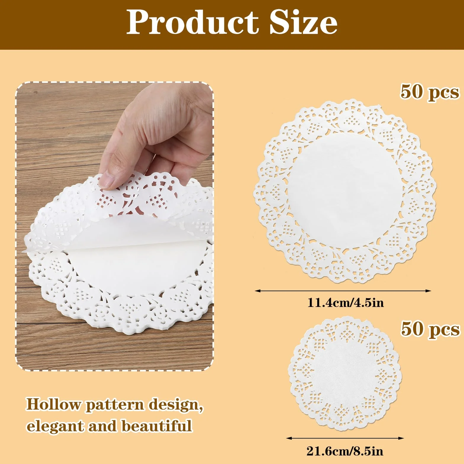 oruola 100 szt. serwetki koronkowe, białe papierowe serwetki, jednorazowe papiery serwetki białe do tacek deserowych, opakowanie po 50 szt. po 11,4 cm, 21,6 cm, pieczone, grillowane, smażone jedzenie