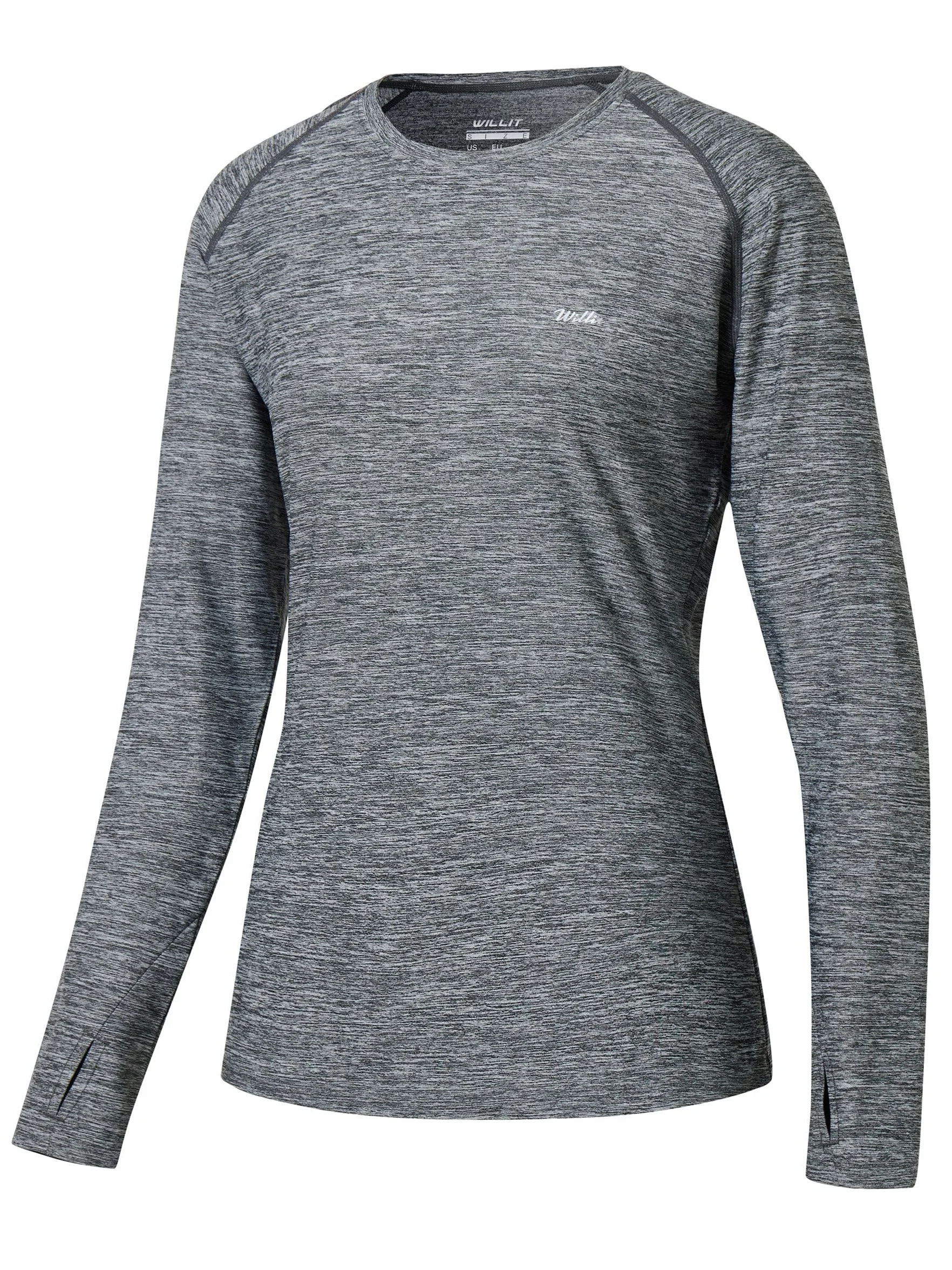 WILLIT Damska bluzka sportowa UPF 50+, ochrona przed słońcem, koszulka z długim rękawem, koszulka sportowa Rashguard, moda kąpielowa, bieganie, pływanie, wędrówki, wędkowanie, lekka