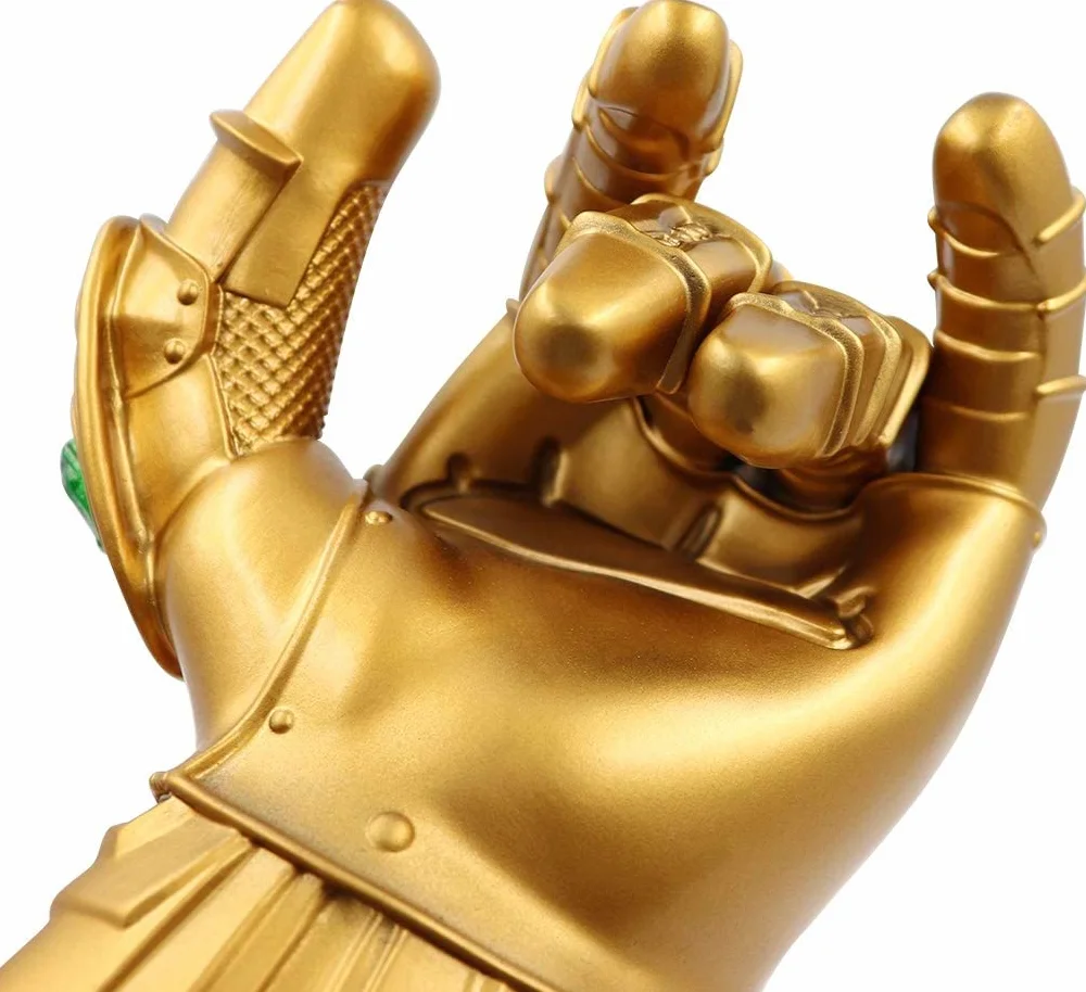 Super bohater Rękawiczka LED Light Up PVC Infinity Gems Kamienie Rękawiczki Zabawki Prezent dla Cosplay Halloween Rekwizyty
