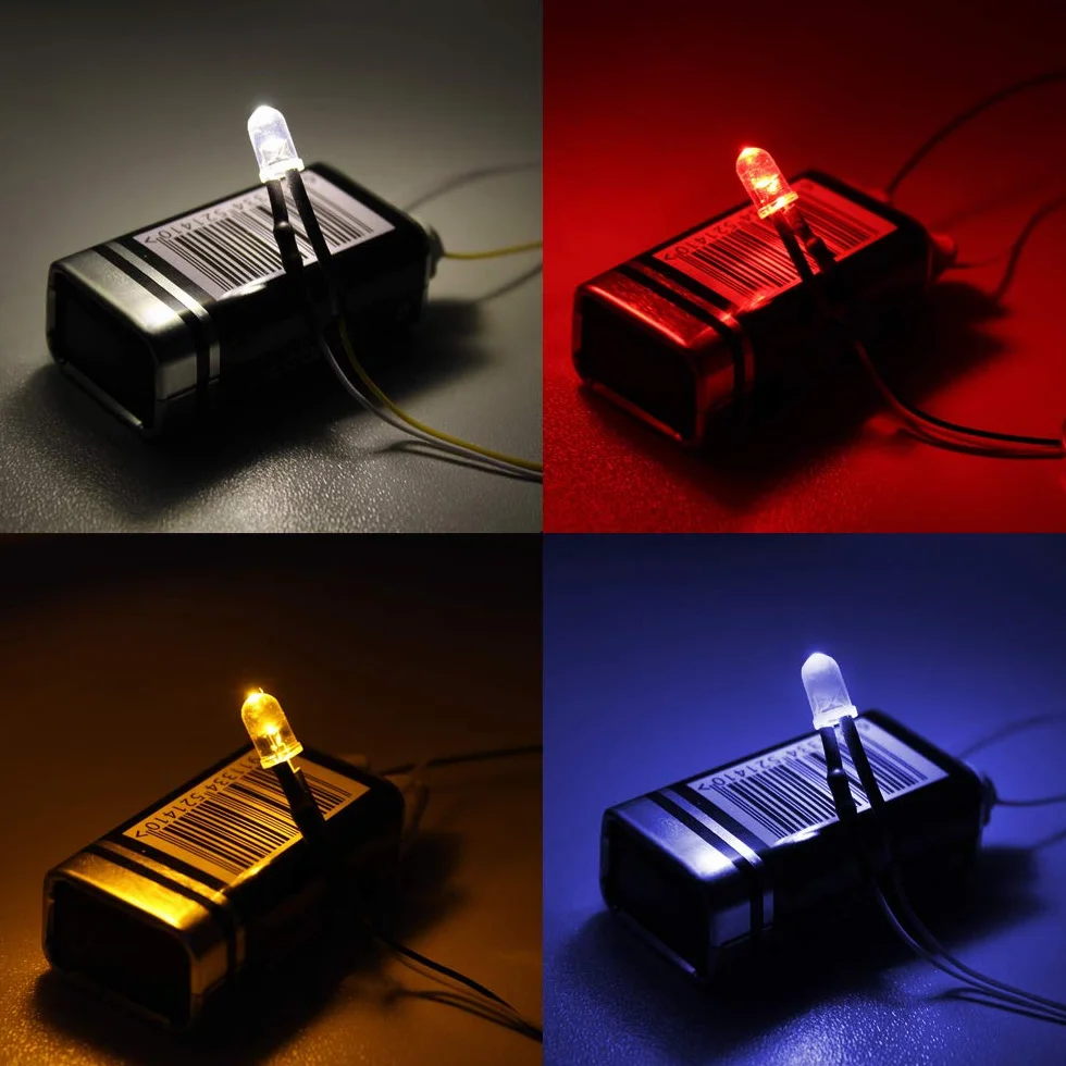 YIXISI 100 Sztuk 5 Kolorów 5mm Ultra Jasne 12 V Wstępnie Przewodowe Diody LED, Wstępnie Okablowana Lampa LED z żarówką, Biały Czerwony Niebieski Zielony żółty, do Majsterkowiczów Zabawki Części