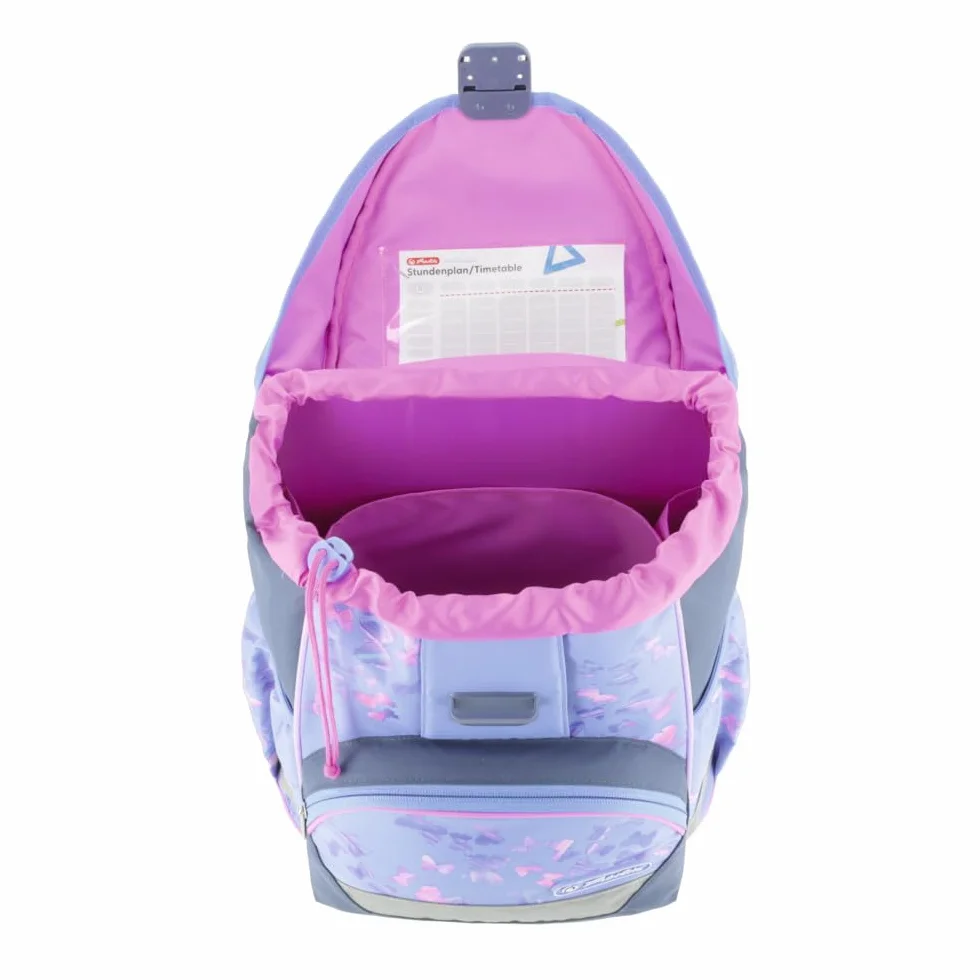 Herlitz Tornister Ultralight Dziecięc Butterfly Paradise z wyposażeniem | Plecak Szkolny jednokomorowy | Organizer Dla Ucznia Dzieci | Sztywne Plecy | Wytrzymały 15l 800g